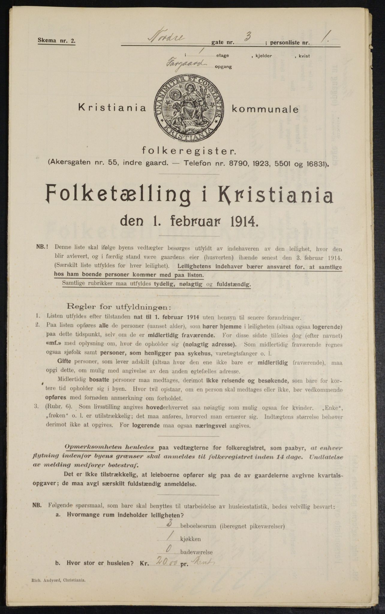 OBA, Municipal Census 1914 for Kristiania, 1914, p. 73048