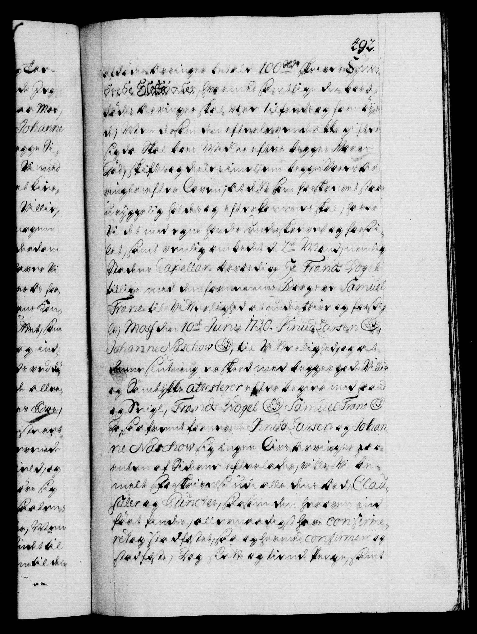 Danske Kanselli 1572-1799, AV/RA-EA-3023/F/Fc/Fca/Fcaa/L0026: Norske registre, 1729-1730, p. 492a