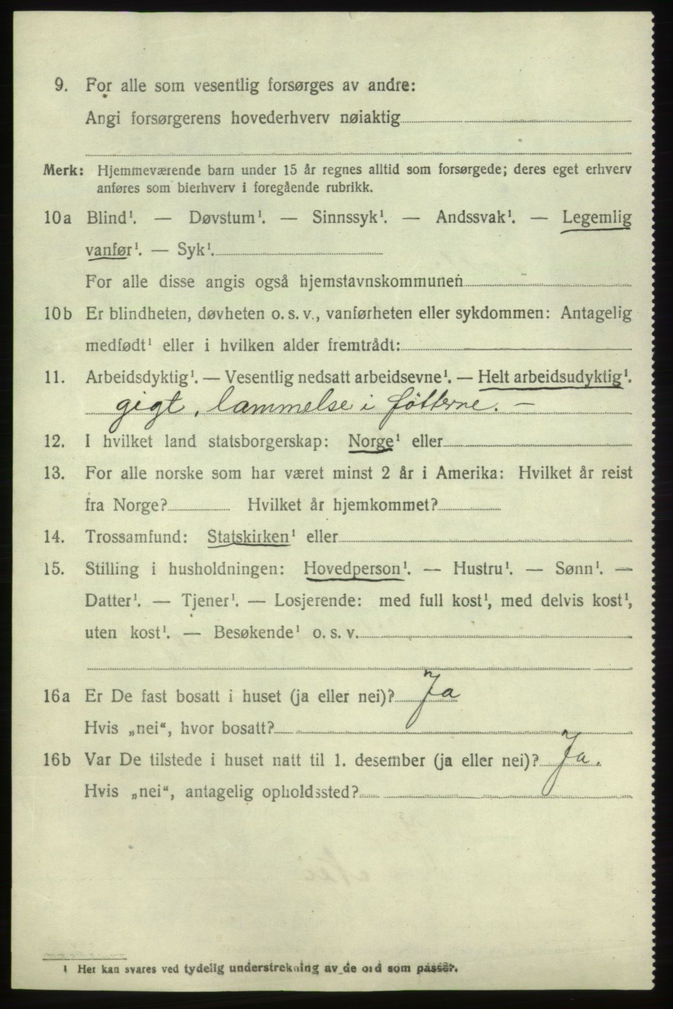 SAB, 1920 census for Fjelberg, 1920, p. 1568