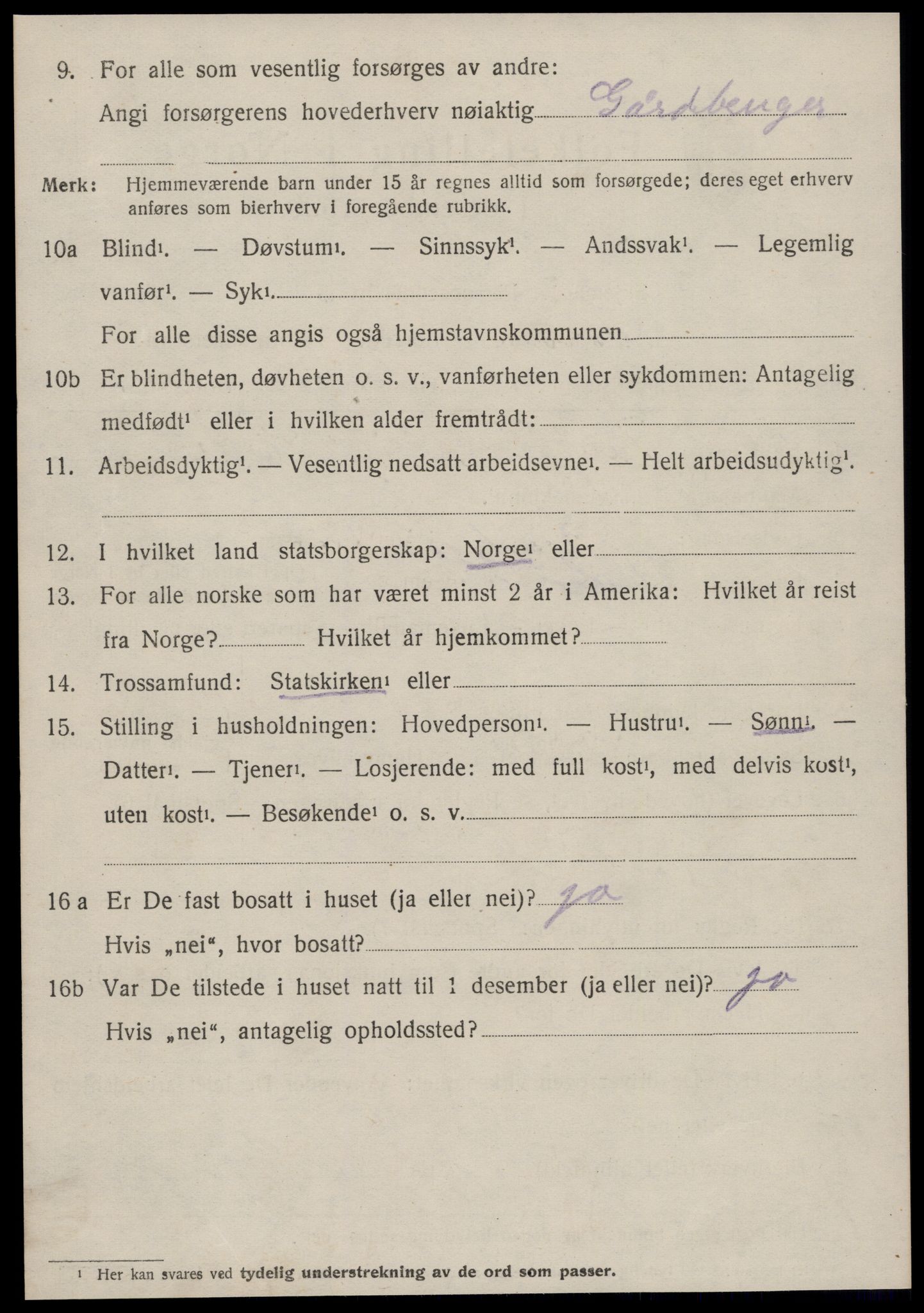 SAT, 1920 census for Volda, 1920, p. 13605