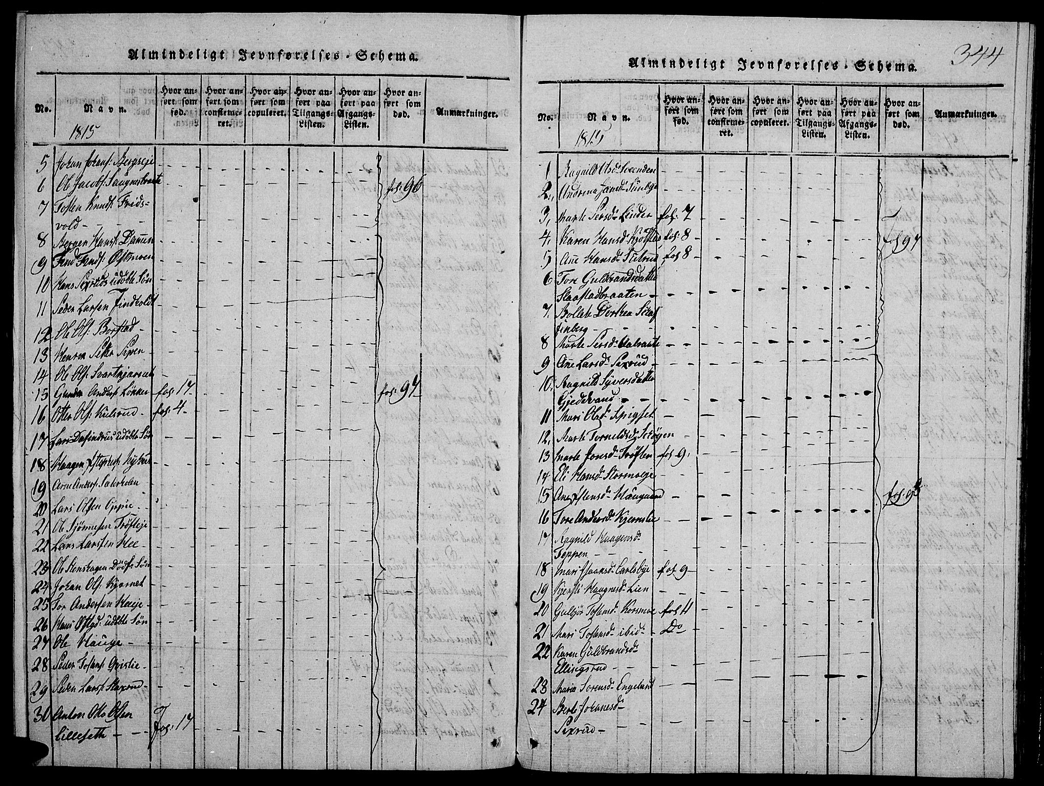 Strøm-Odalen prestekontor, AV/SAH-PREST-028/H/Ha/Hab/L0001: Parish register (copy) no. 1, 1813-1825, p. 344