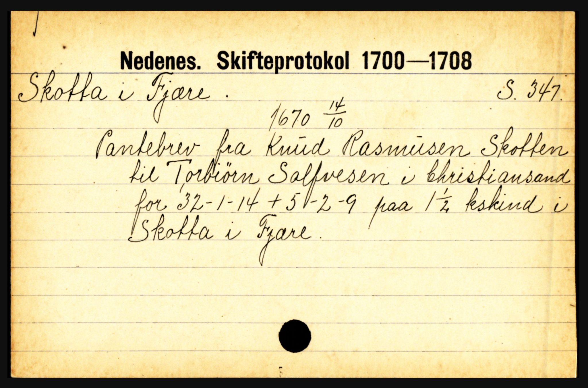 Nedenes sorenskriveri før 1824, SAK/1221-0007/H, p. 27111