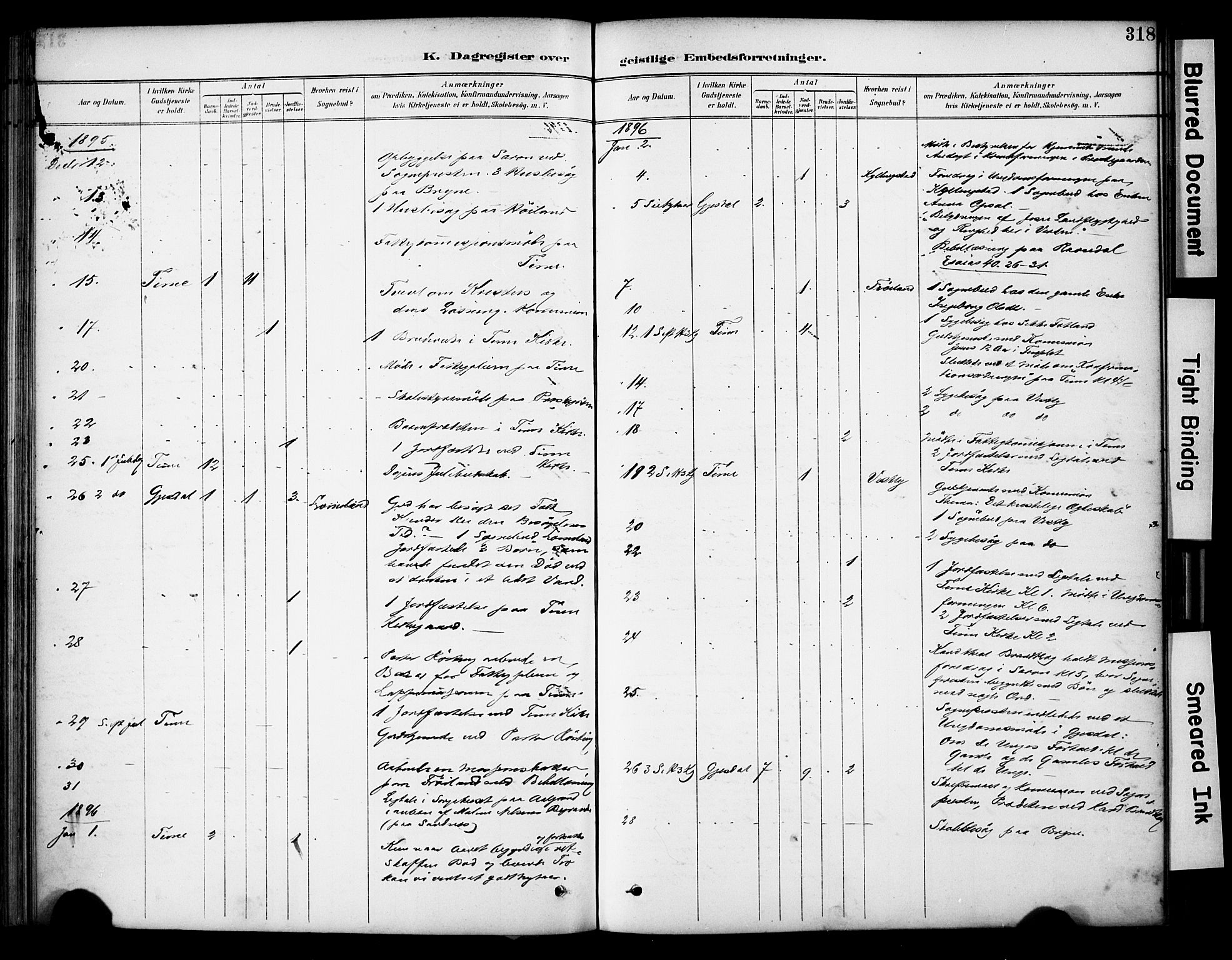 Lye sokneprestkontor, AV/SAST-A-101794/001/30BA/L0011: Parish register (official) no. A 9, 1893-1903, p. 318