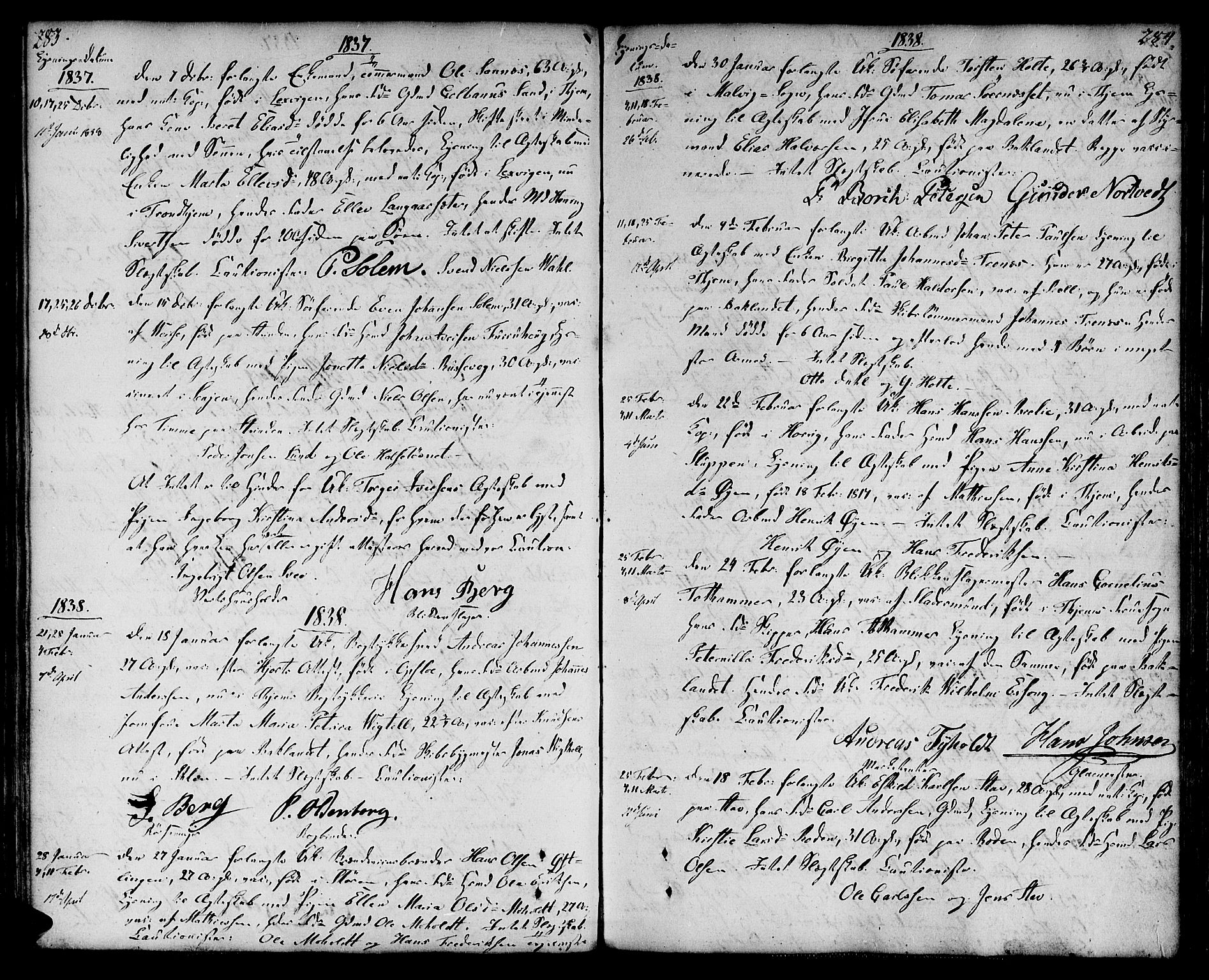 Ministerialprotokoller, klokkerbøker og fødselsregistre - Sør-Trøndelag, SAT/A-1456/604/L0181: Parish register (official) no. 604A02, 1798-1817, p. 283-284