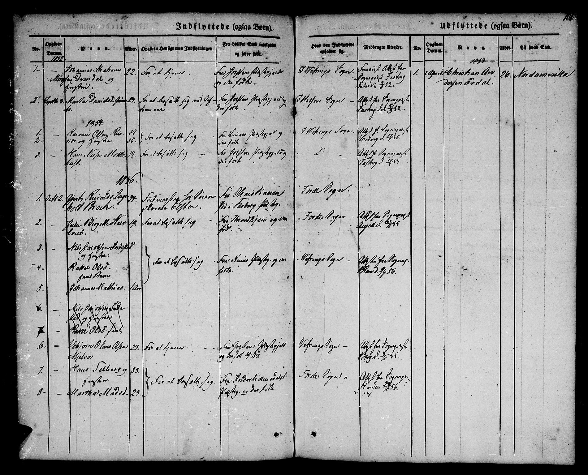 Førde sokneprestembete, SAB/A-79901/H/Haa/Haaa/L0008: Parish register (official) no. A 8, 1843-1860, p. 106
