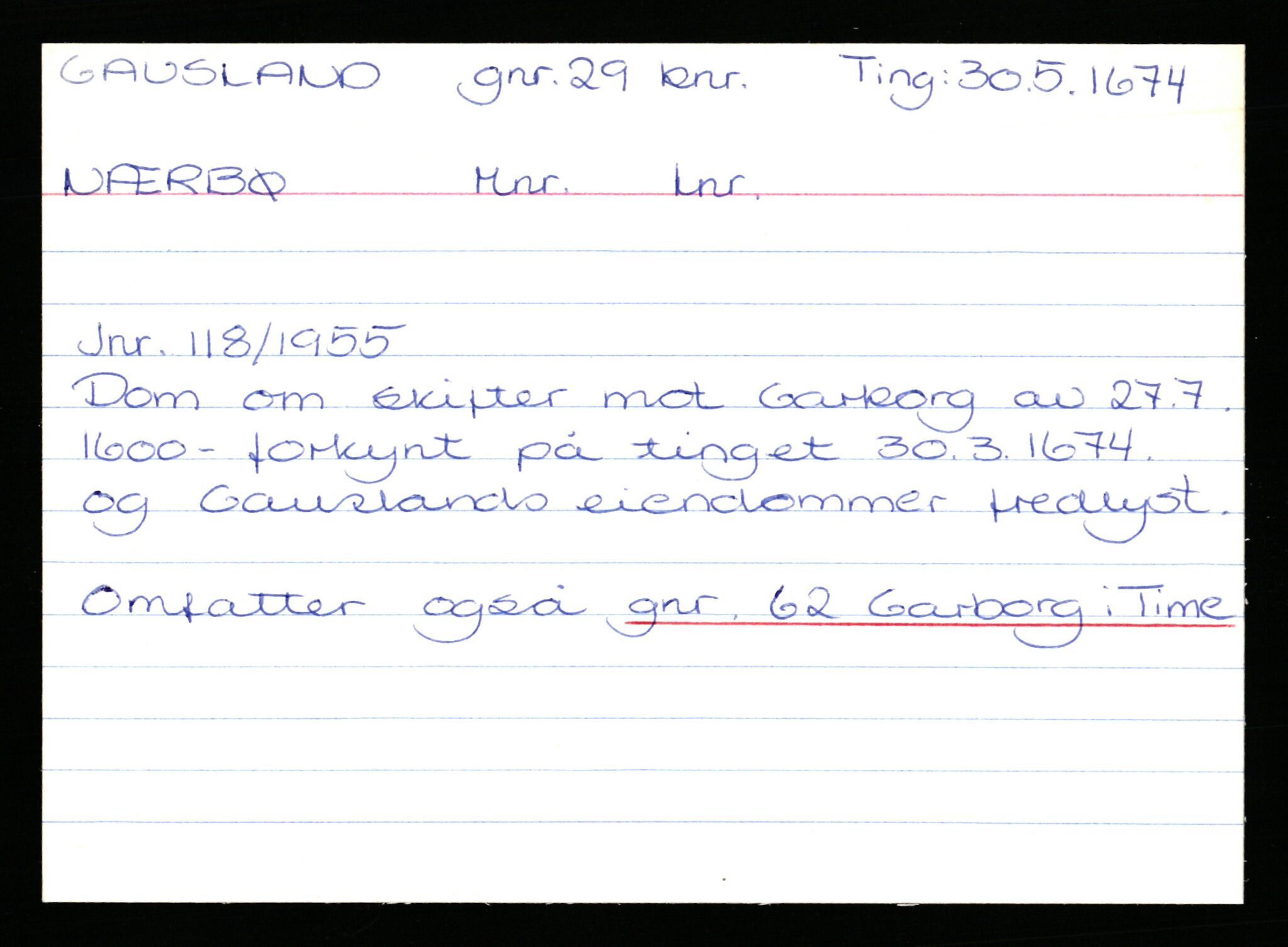 Statsarkivet i Stavanger, AV/SAST-A-101971/03/Y/Yk/L0012: Registerkort sortert etter gårdsnavn: Førlandsheien - Gjerde, 1750-1930, p. 280