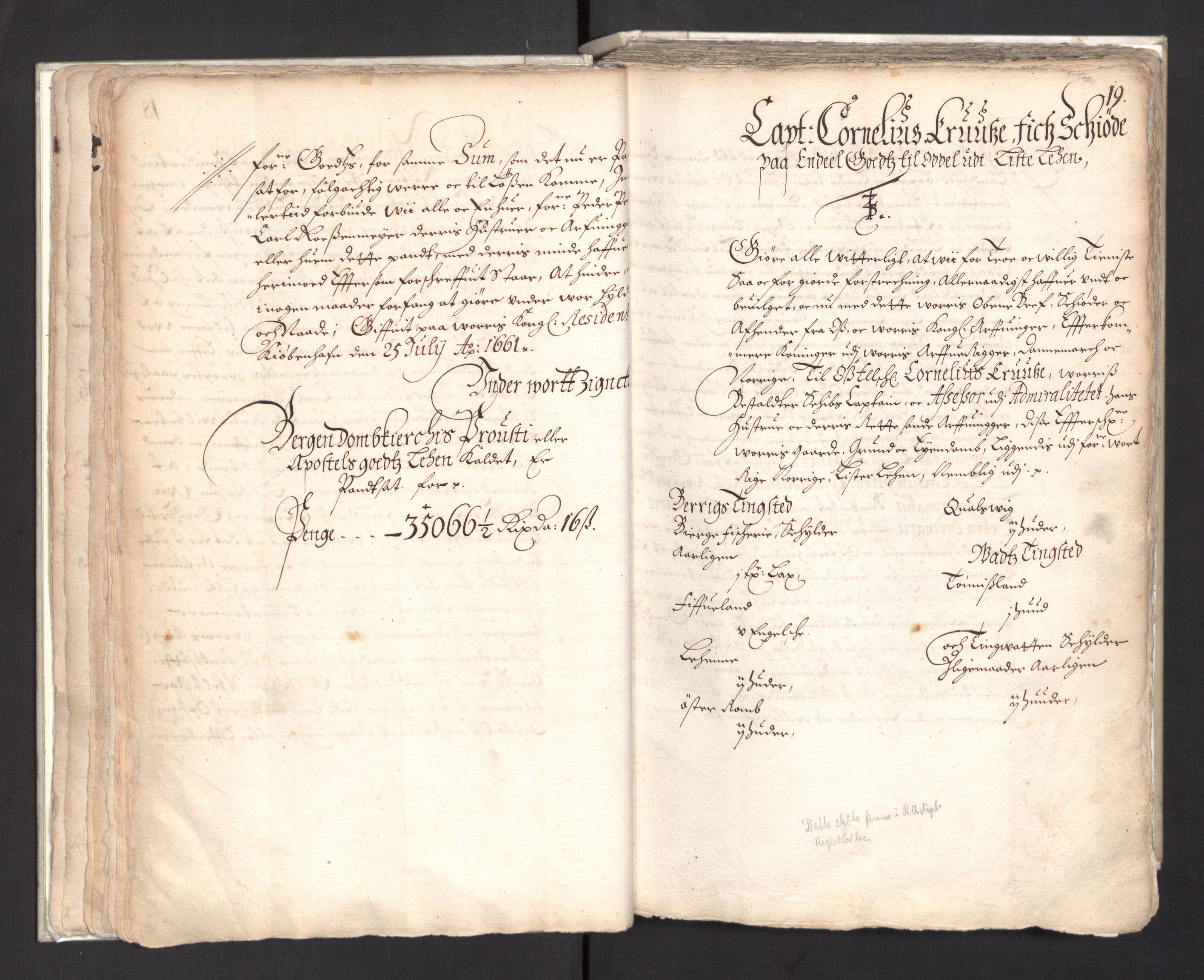 Rentekammeret, Kammerkanselliet, RA/EA-3111/G/Gg/Ggj/Ggja/L0003: Skjøtebok Oa (13), 1661-1669, p. 23