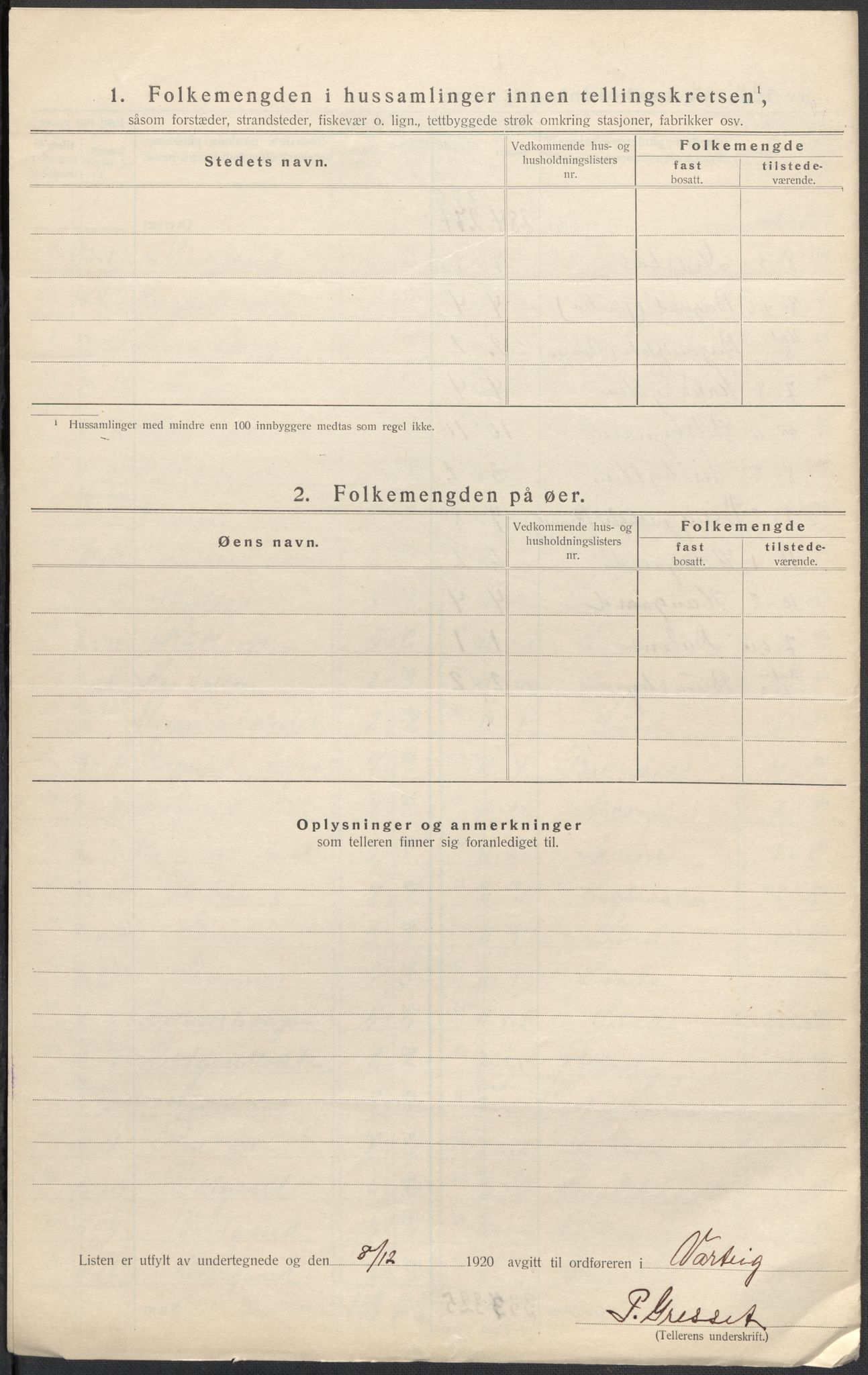 SAO, 1920 census for Varteig, 1920, p. 10