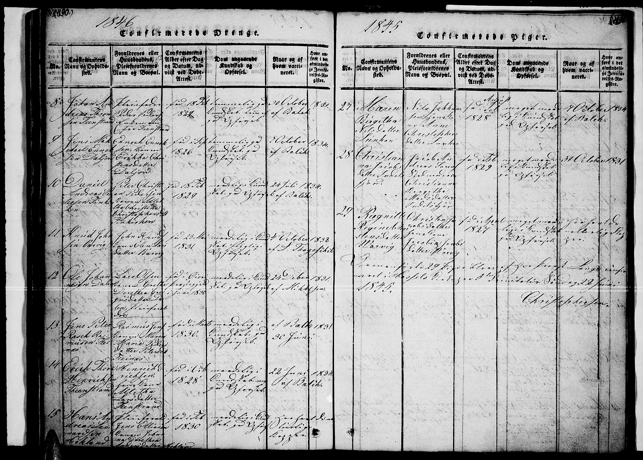 Ministerialprotokoller, klokkerbøker og fødselsregistre - Nordland, AV/SAT-A-1459/888/L1263: Parish register (copy) no. 888C02 /1, 1820-1850, p. 490-491