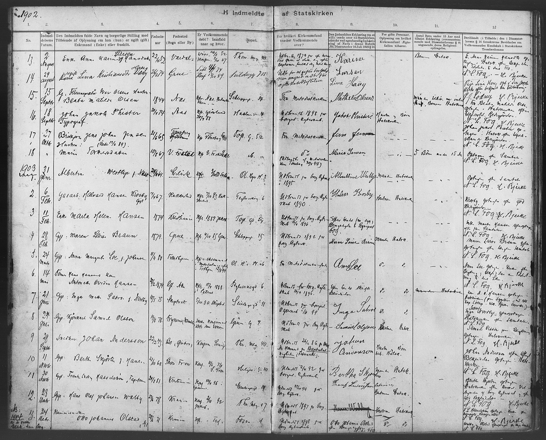 Paulus prestekontor Kirkebøker, AV/SAO-A-10871/F/Fa/L0007: Parish register (official) no. 7, 1897-1915