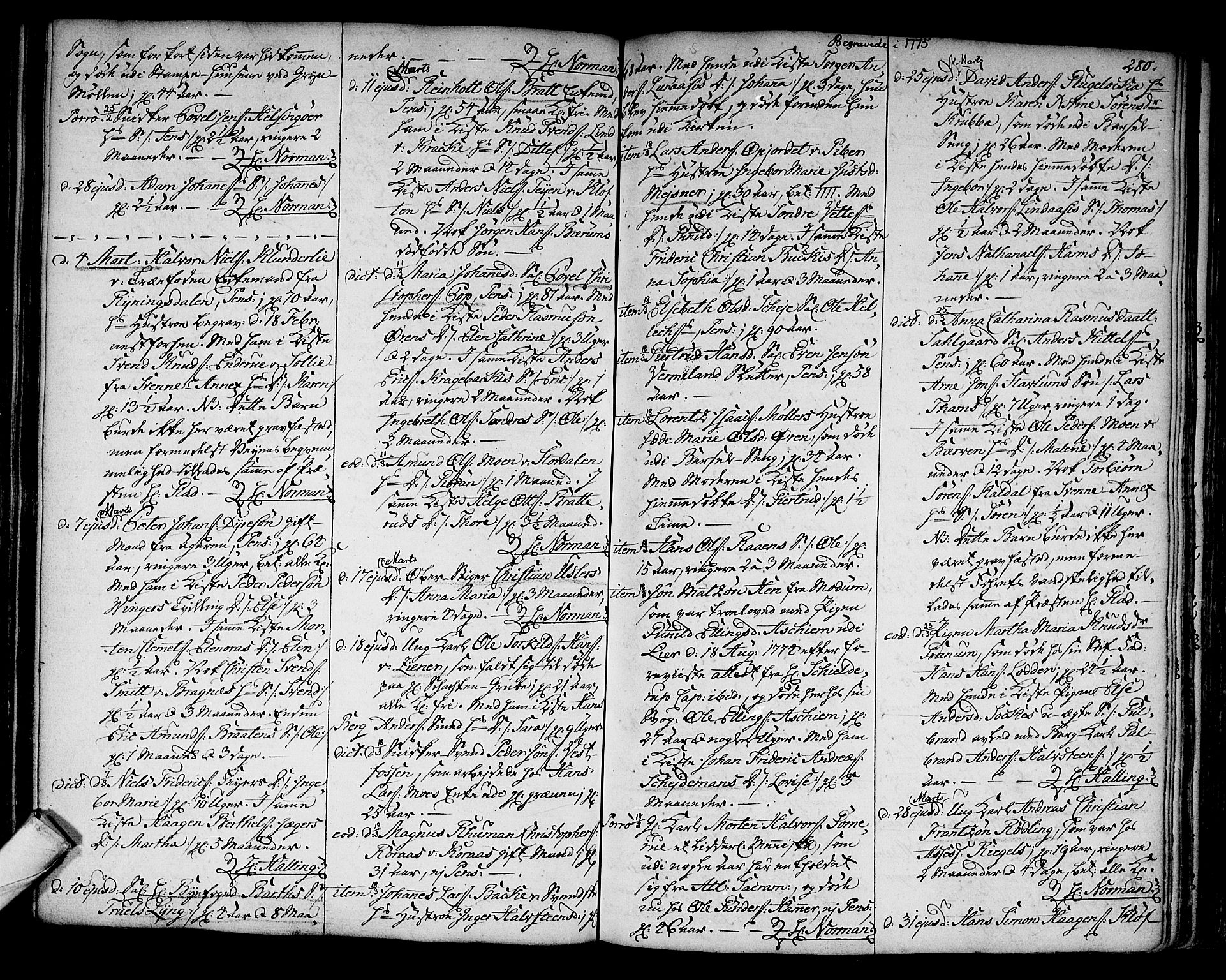 Kongsberg kirkebøker, SAKO/A-22/F/Fa/L0005: Parish register (official) no. I 5, 1769-1782, p. 280
