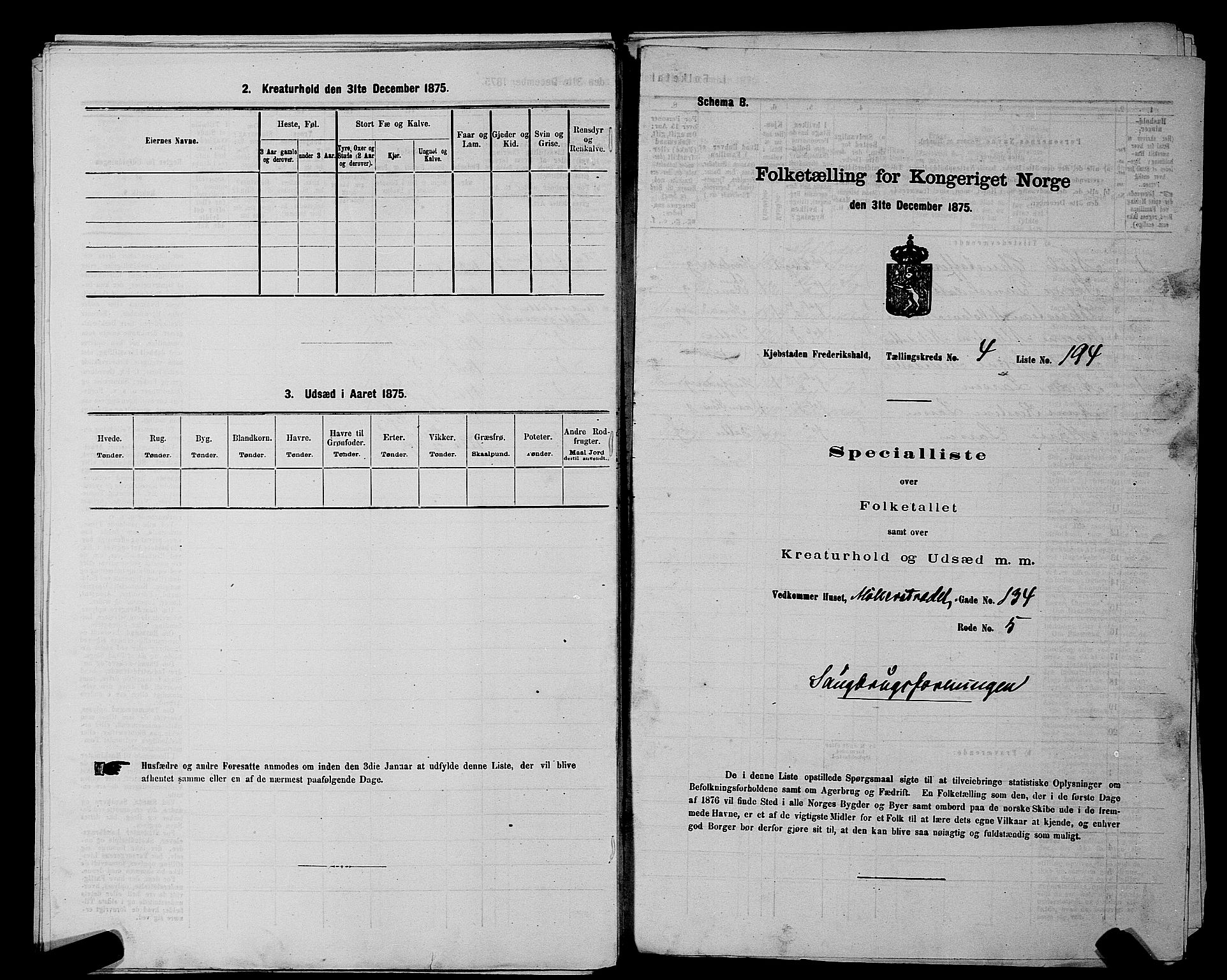 RA, 1875 census for 0101P Fredrikshald, 1875, p. 469