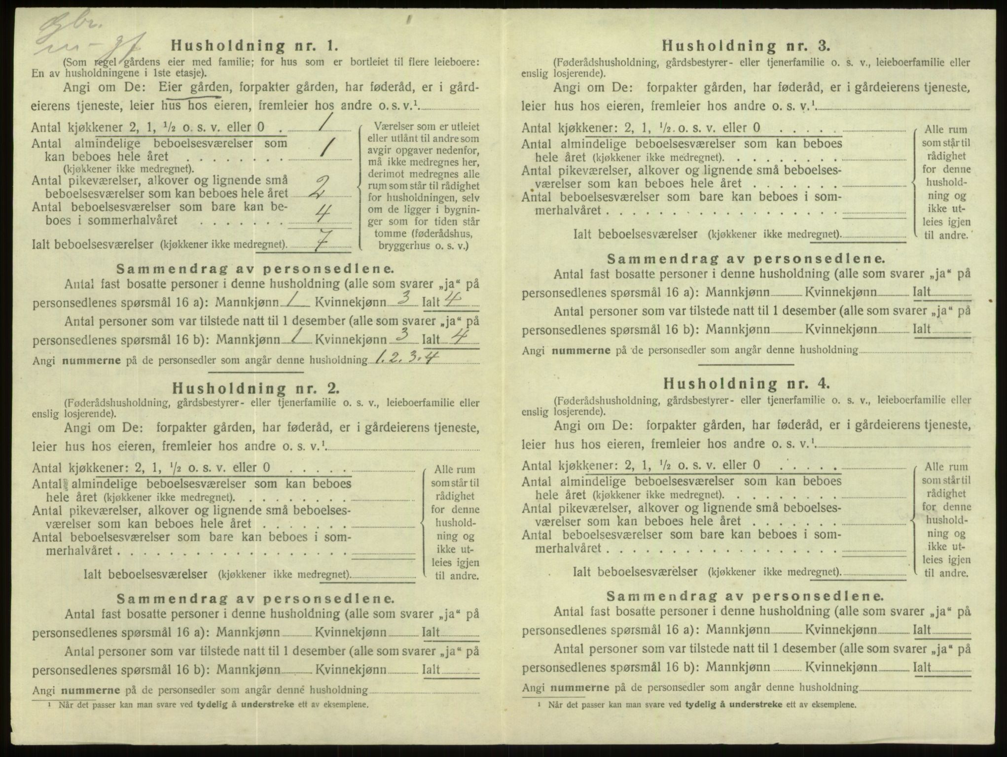 SAB, 1920 census for Gloppen, 1920, p. 441