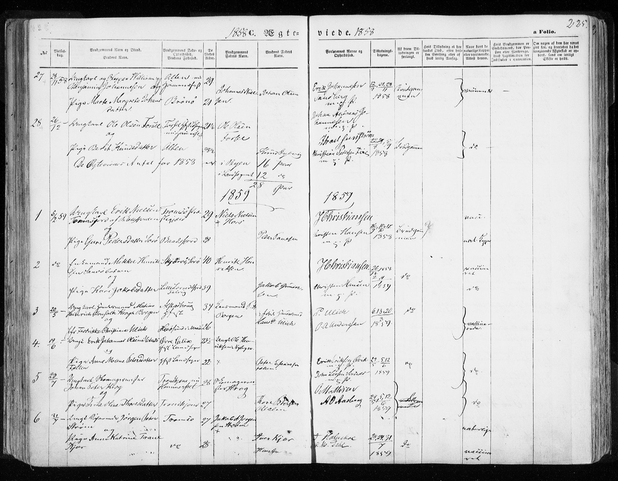 Hammerfest sokneprestkontor, SATØ/S-1347/H/Ha/L0005.kirke: Parish register (official) no. 5, 1857-1869, p. 225