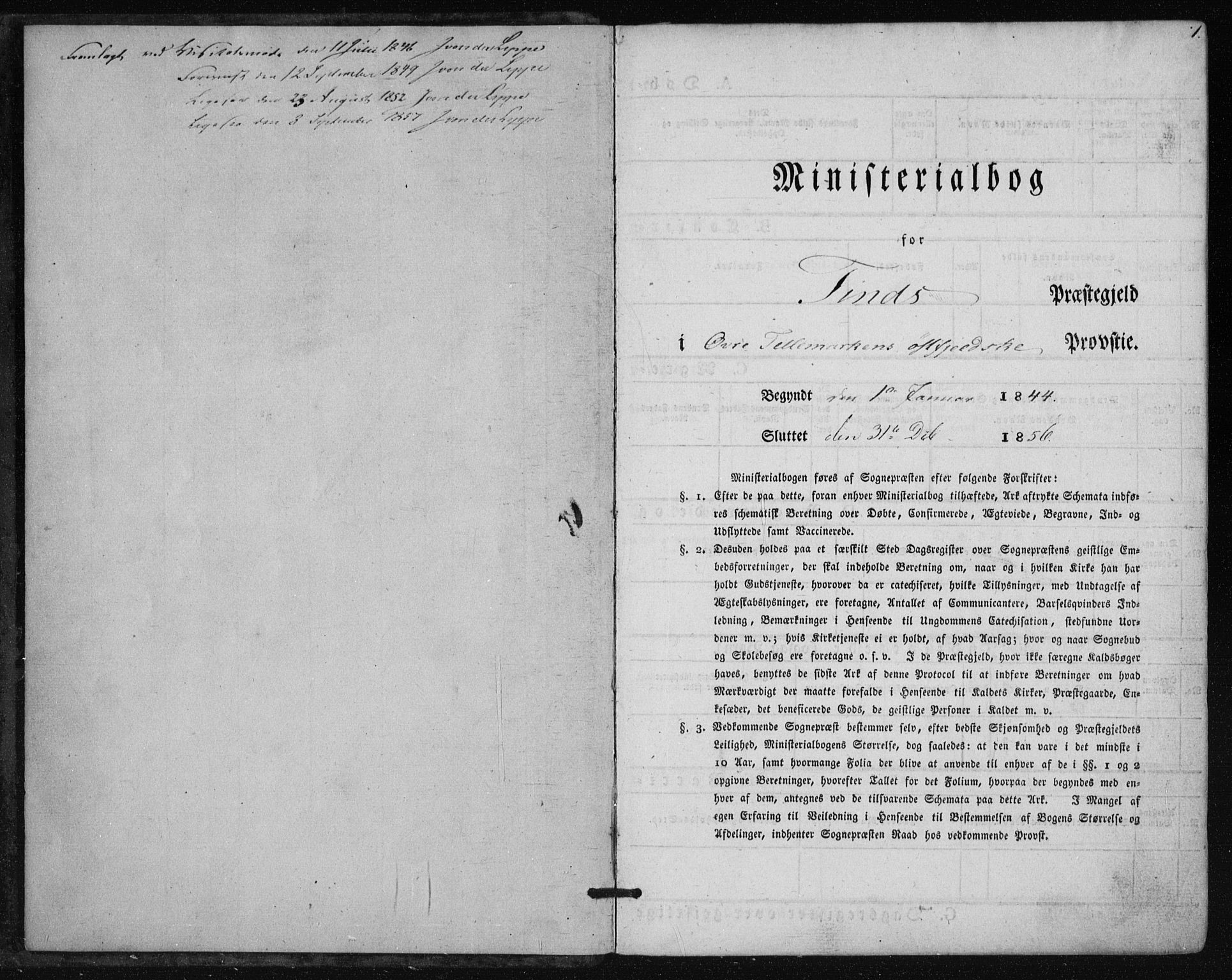 Tinn kirkebøker, SAKO/A-308/F/Fa/L0005: Parish register (official) no. I 5, 1844-1856, p. 1