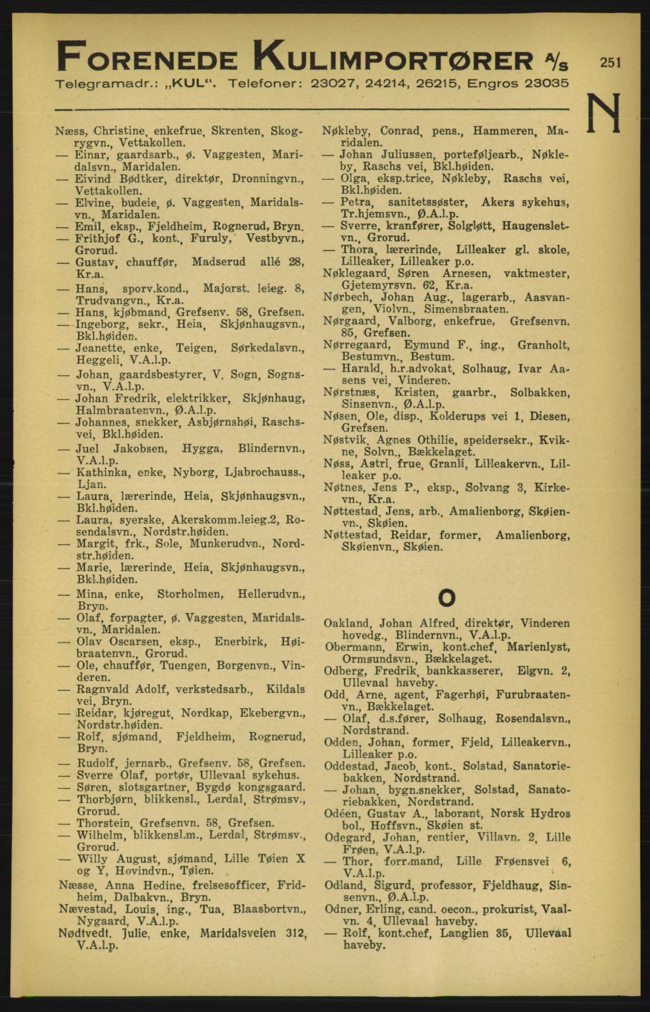 Aker adressebok/adressekalender, PUBL/001/A/003: Akers adressekalender, 1924-1925, p. 251