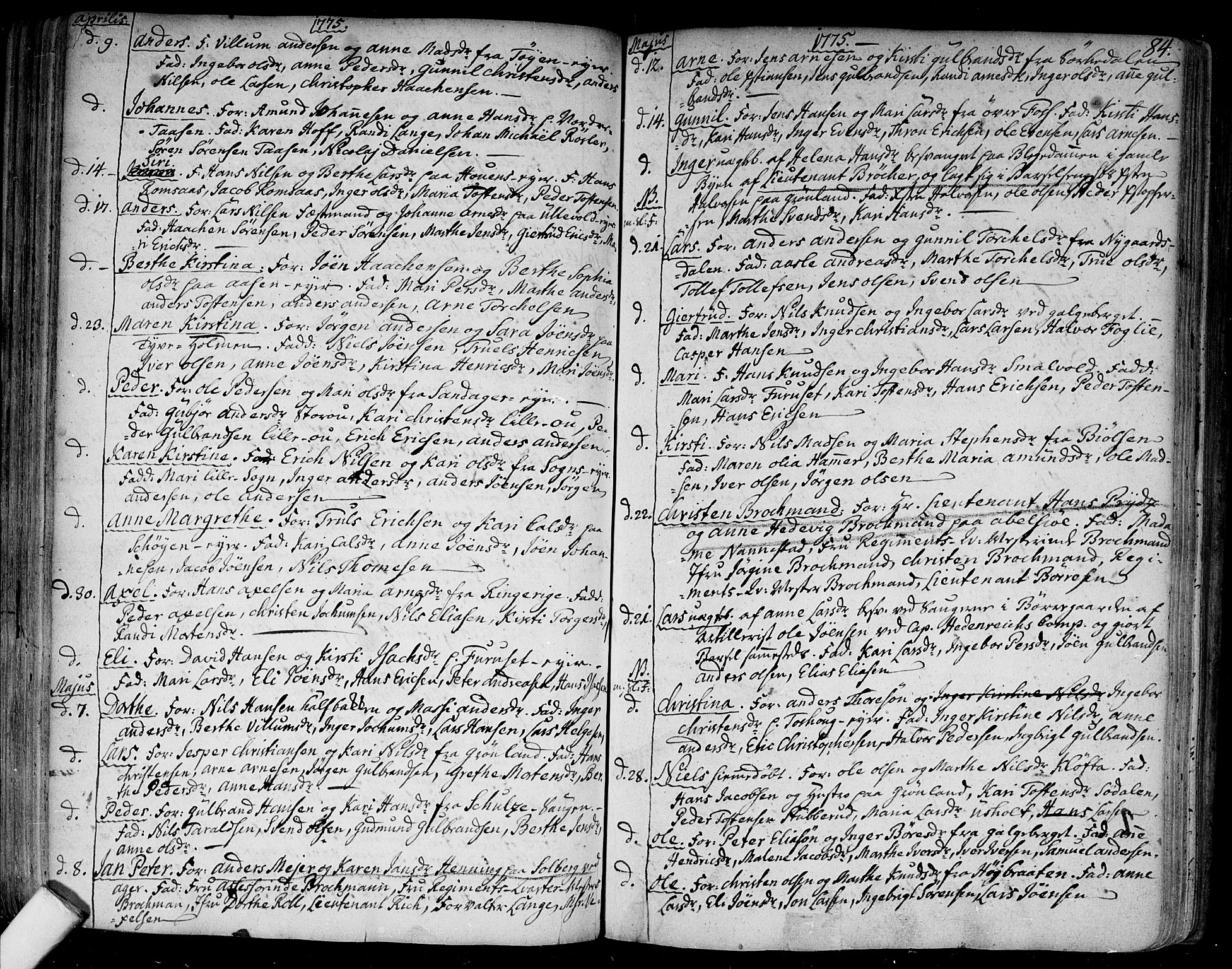 Aker prestekontor kirkebøker, SAO/A-10861/F/L0009: Parish register (official) no. 9, 1765-1785, p. 84