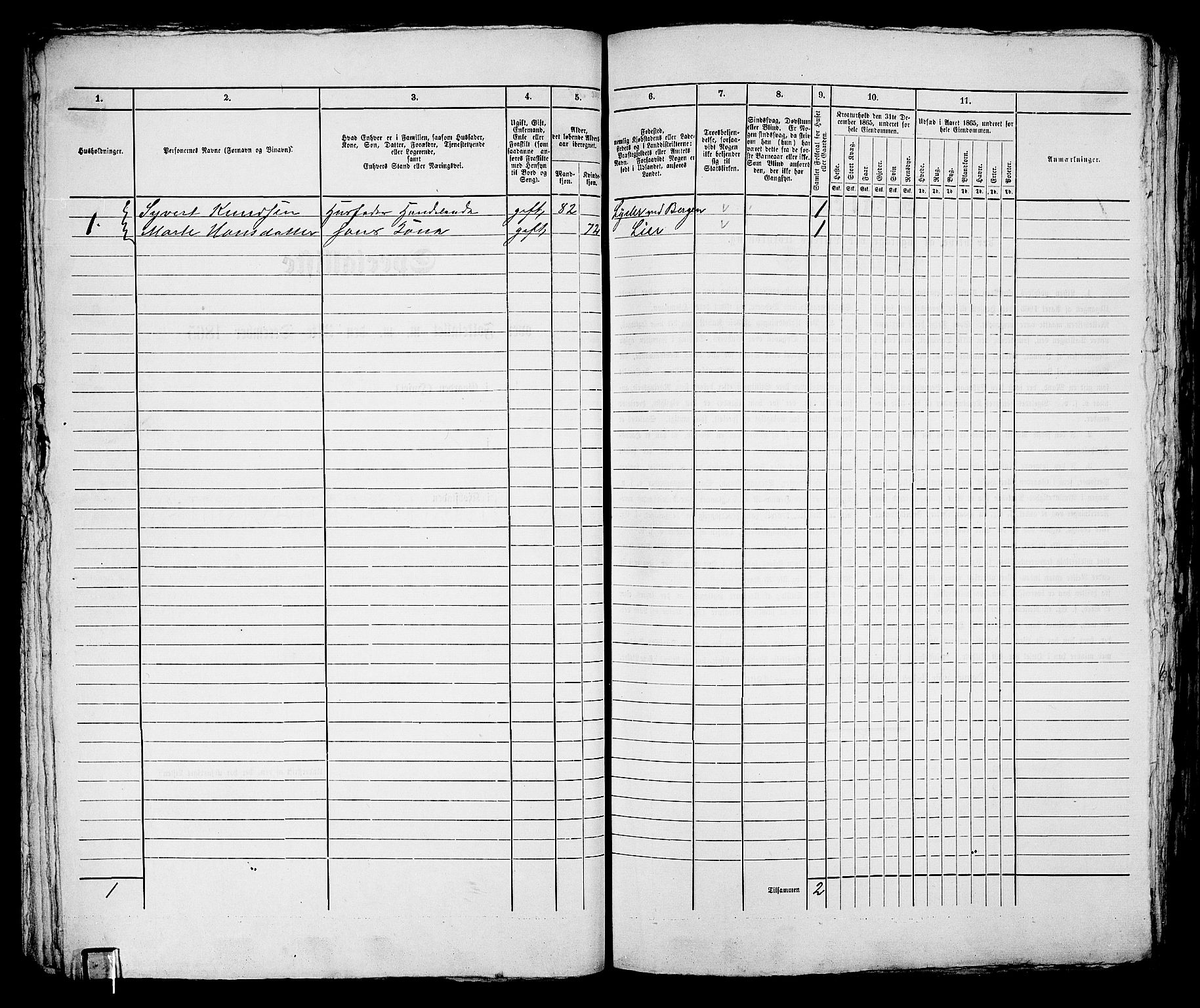 RA, 1865 census for Bragernes in Drammen, 1865, p. 106