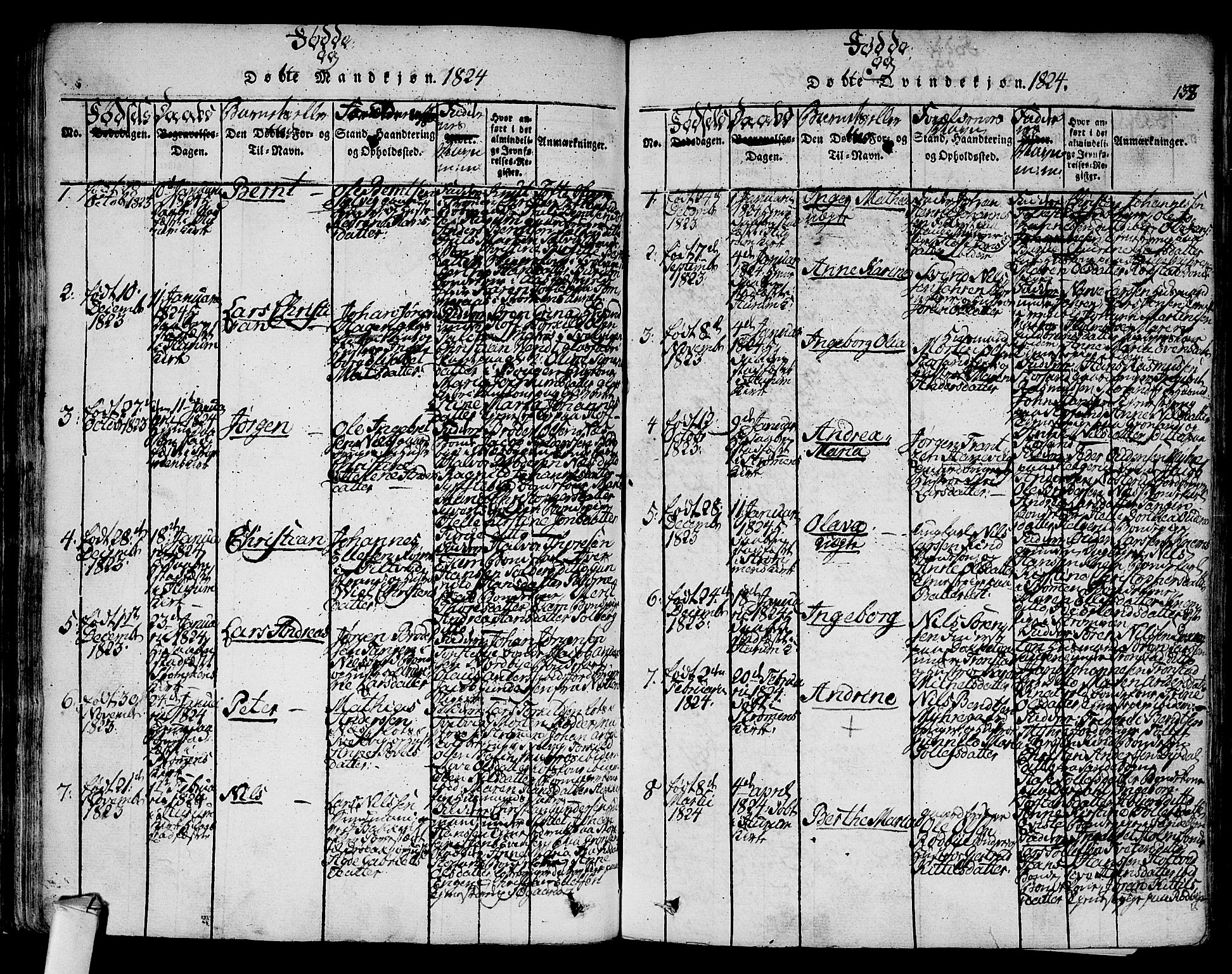 Hurum kirkebøker, SAKO/A-229/F/Fa/L0009: Parish register (official) no. 9, 1816-1826, p. 138