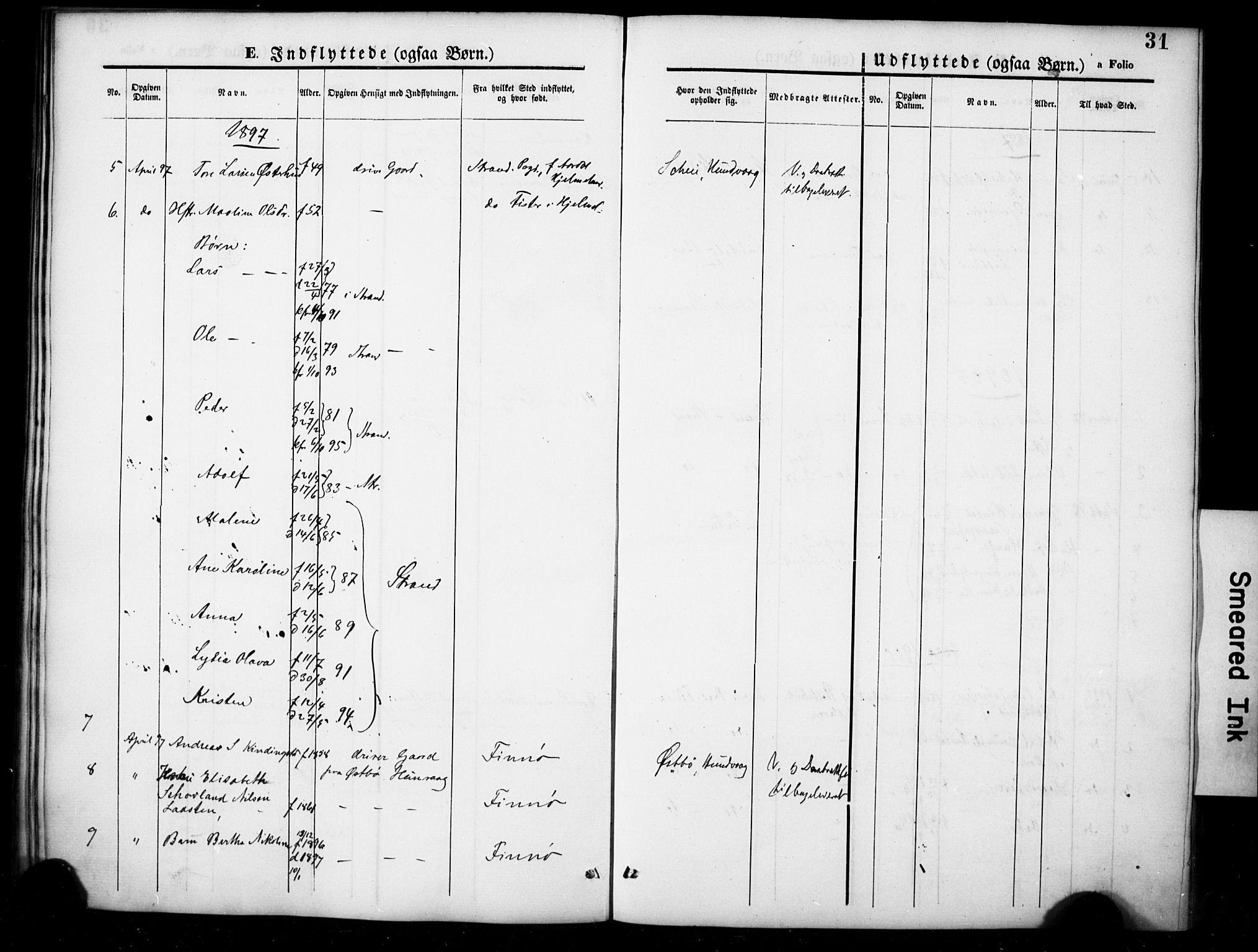 Hetland sokneprestkontor, SAST/A-101826/30/30BA/L0007: Parish register (official) no. A 7, 1870-1924, p. 31