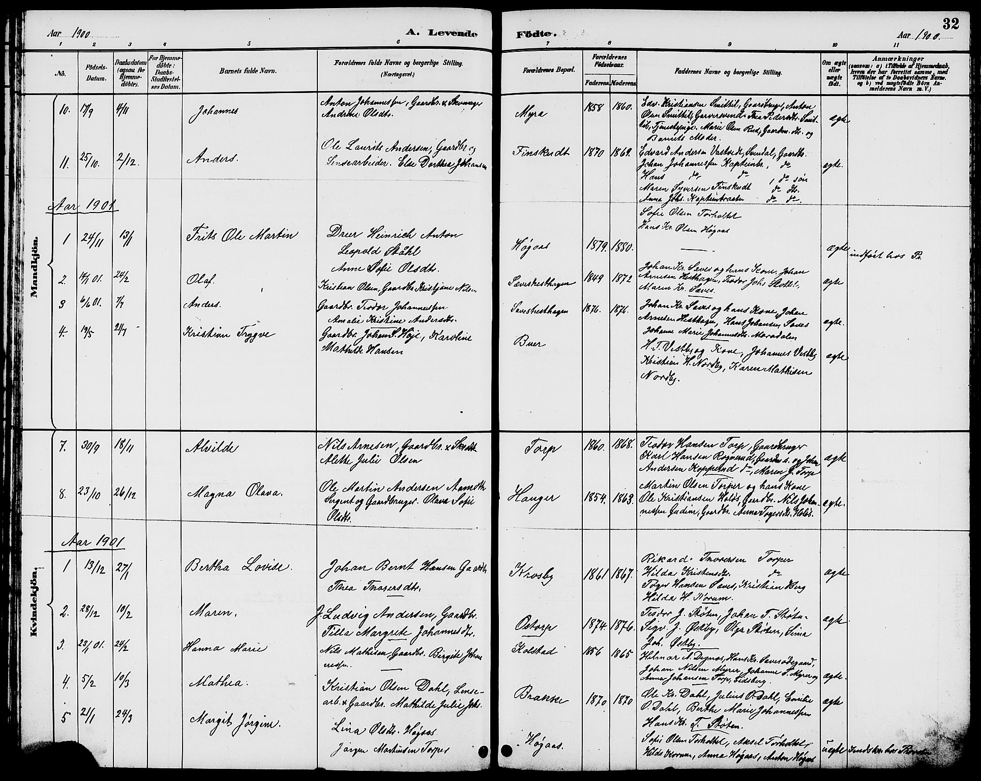 Rakkestad prestekontor Kirkebøker, SAO/A-2008/G/Gc/L0001: Parish register (copy) no. III 1, 1887-1908, p. 32