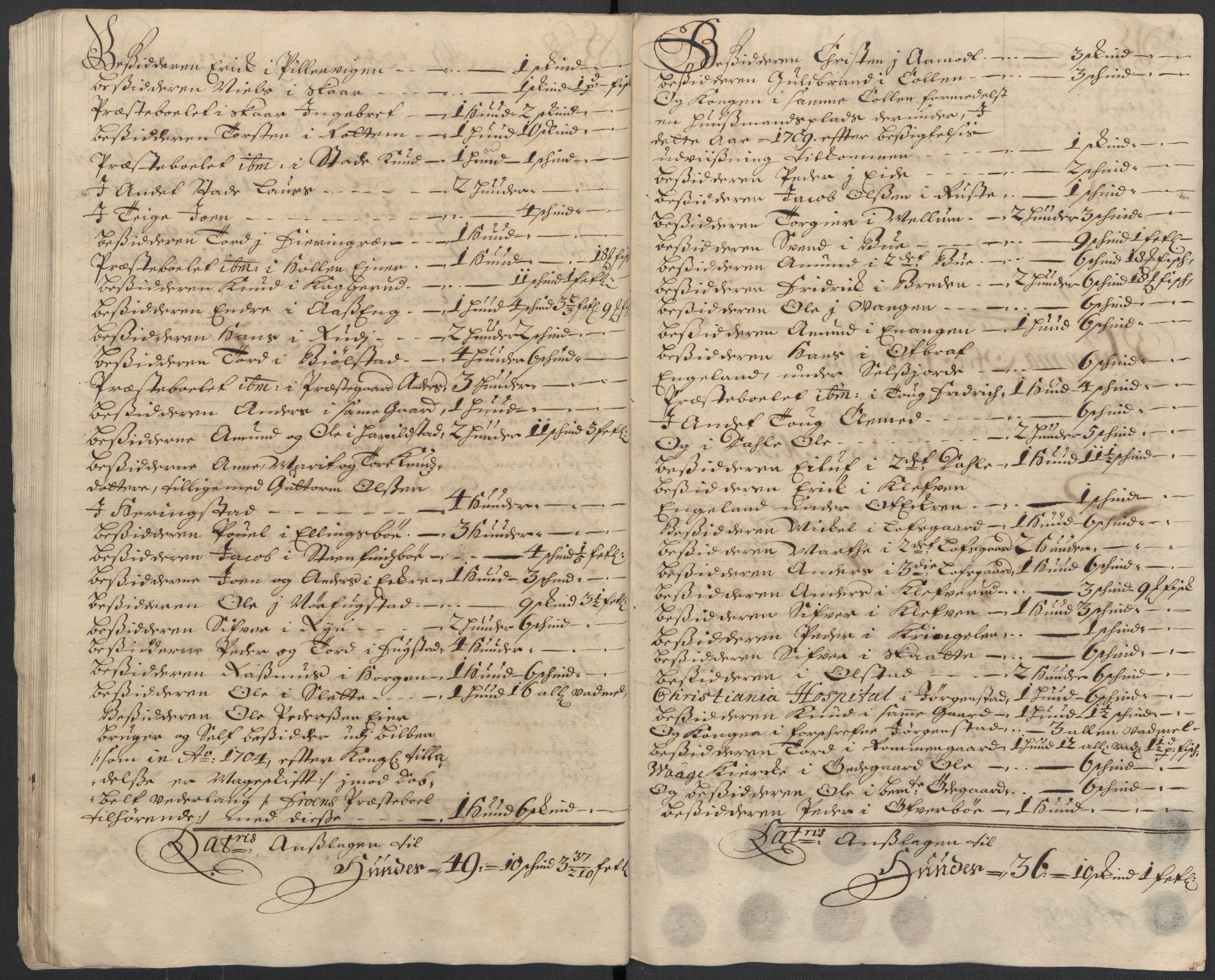 Rentekammeret inntil 1814, Reviderte regnskaper, Fogderegnskap, AV/RA-EA-4092/R17/L1179: Fogderegnskap Gudbrandsdal, 1708-1710, p. 251