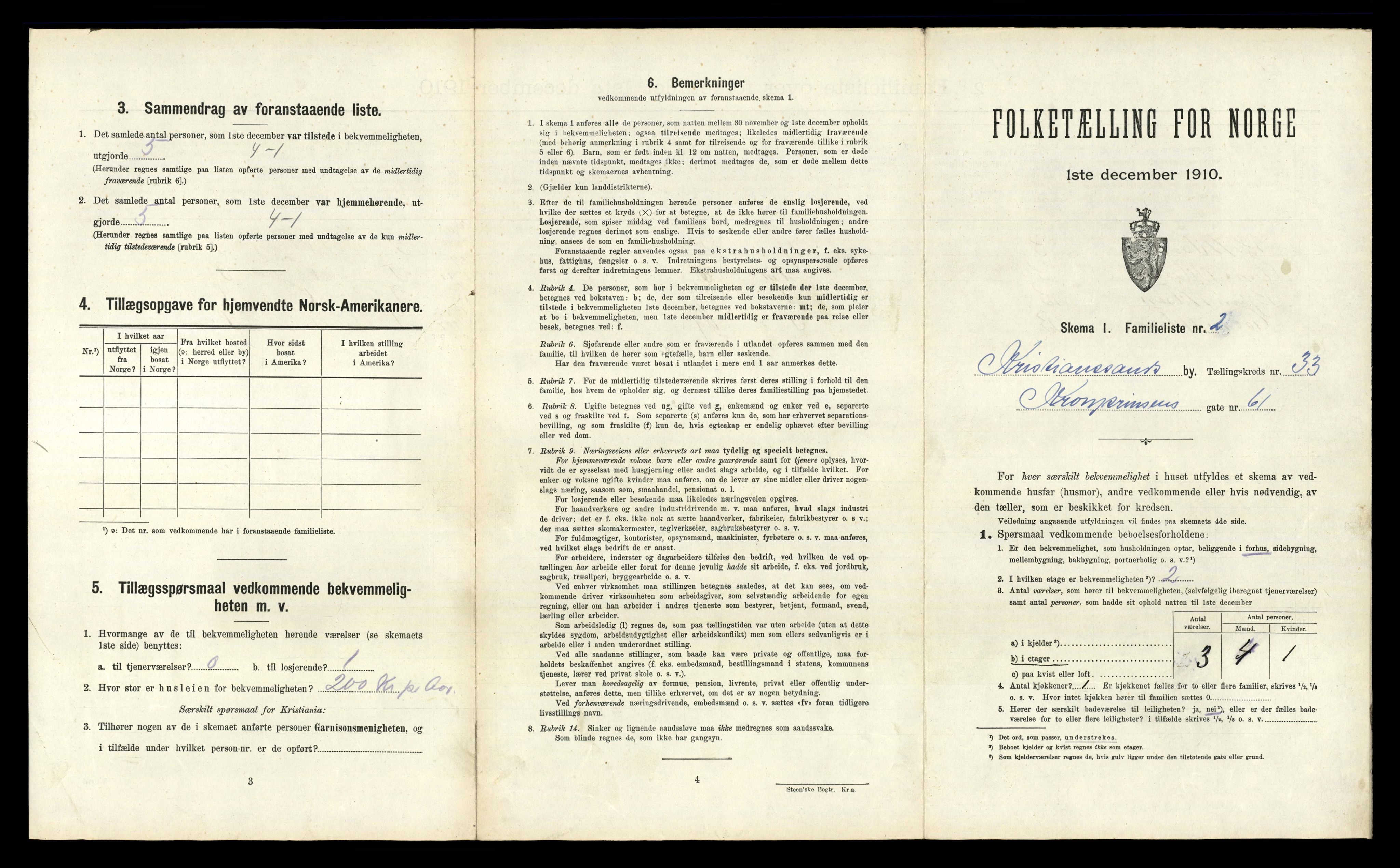 RA, 1910 census for Kristiansand, 1910, p. 8748