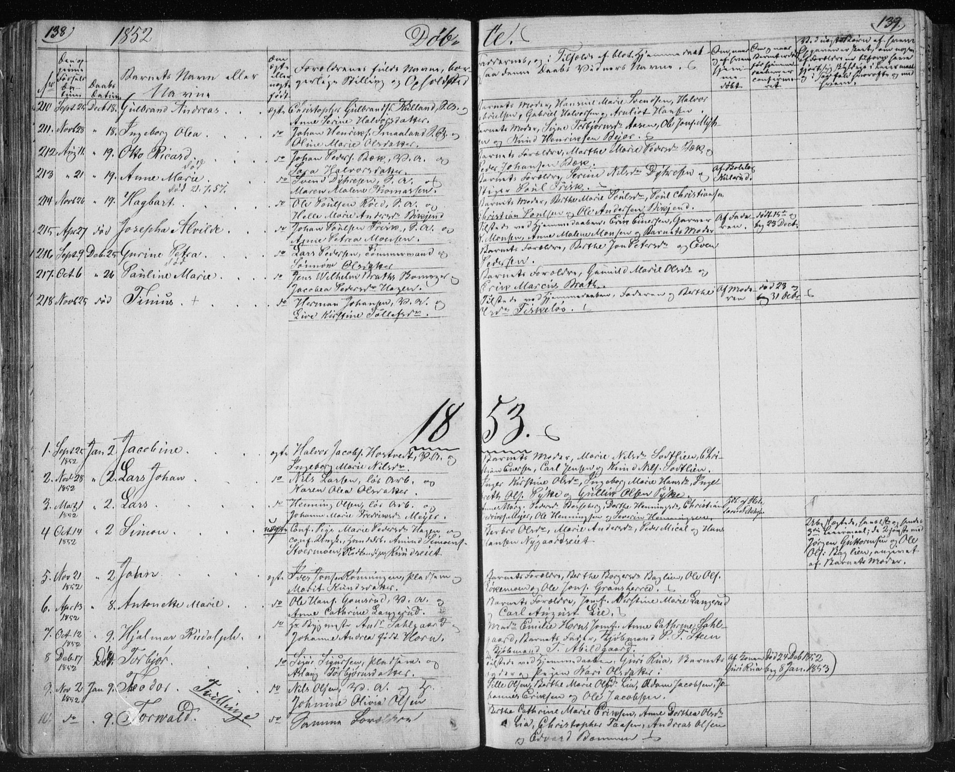 Kongsberg kirkebøker, AV/SAKO-A-22/F/Fa/L0009: Parish register (official) no. I 9, 1839-1858, p. 138-139