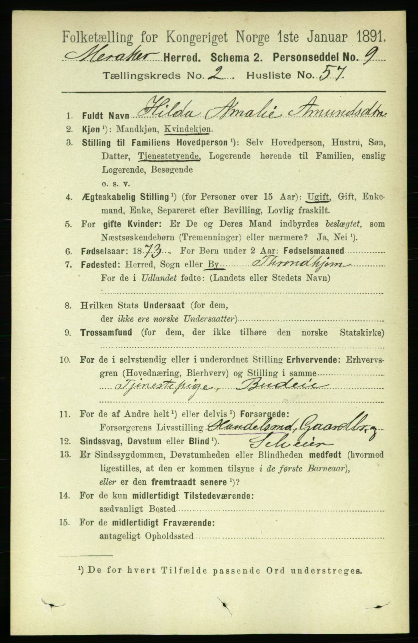 RA, 1891 census for 1711 Meråker, 1891, p. 986