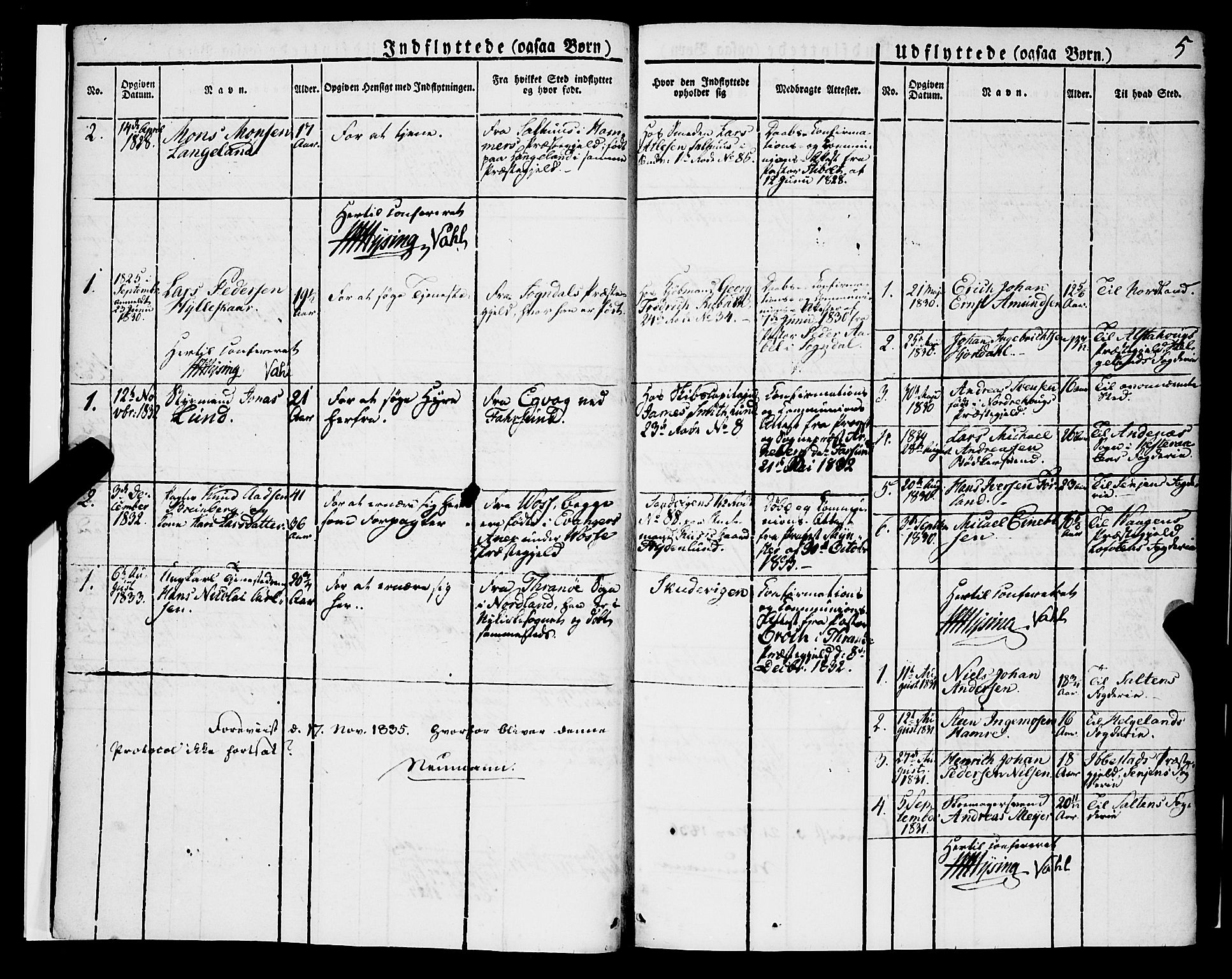 Korskirken sokneprestembete, SAB/A-76101/H/Haa/L0050: Parish register (official) no. F 1, 1821-1869, p. 5