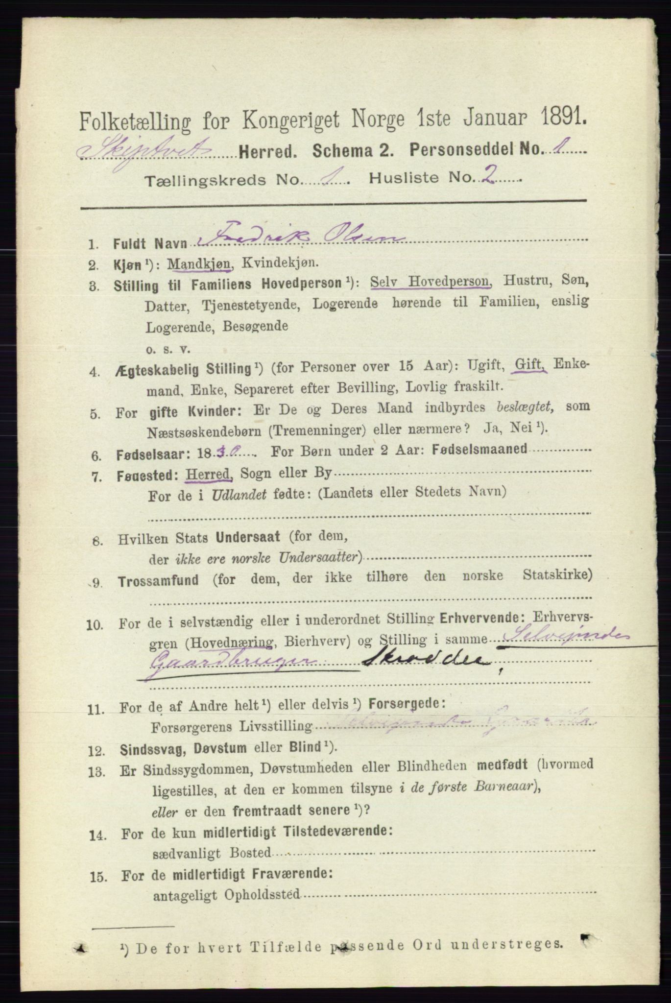 RA, 1891 census for 0127 Skiptvet, 1891, p. 91