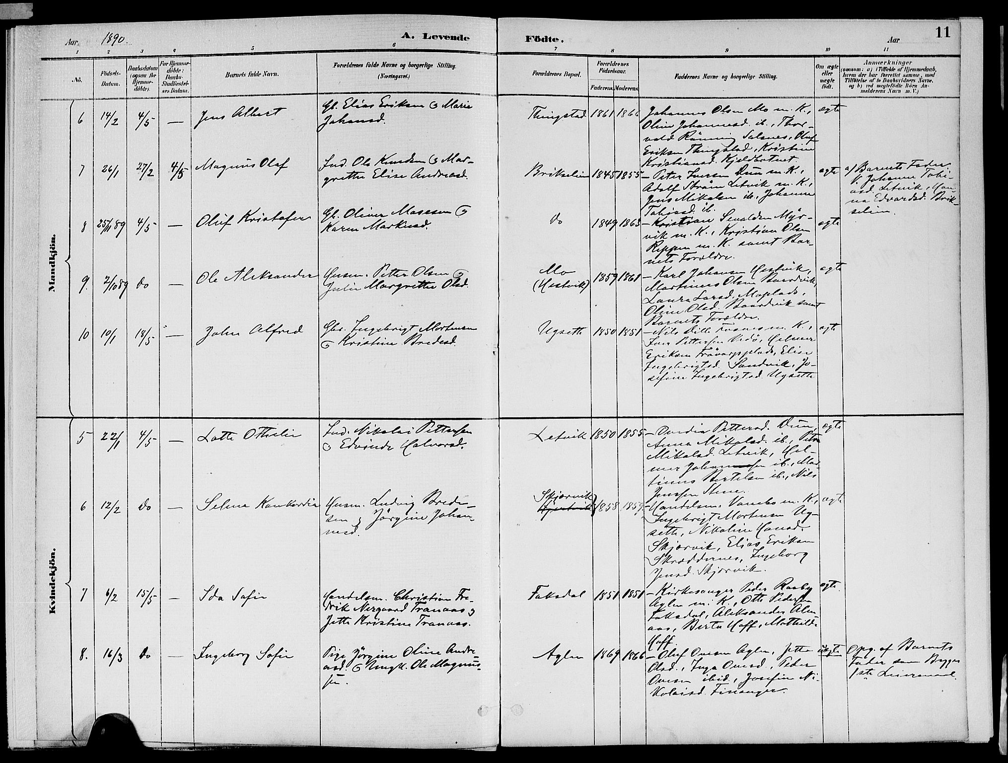 Ministerialprotokoller, klokkerbøker og fødselsregistre - Nord-Trøndelag, SAT/A-1458/773/L0617: Parish register (official) no. 773A08, 1887-1910, p. 11