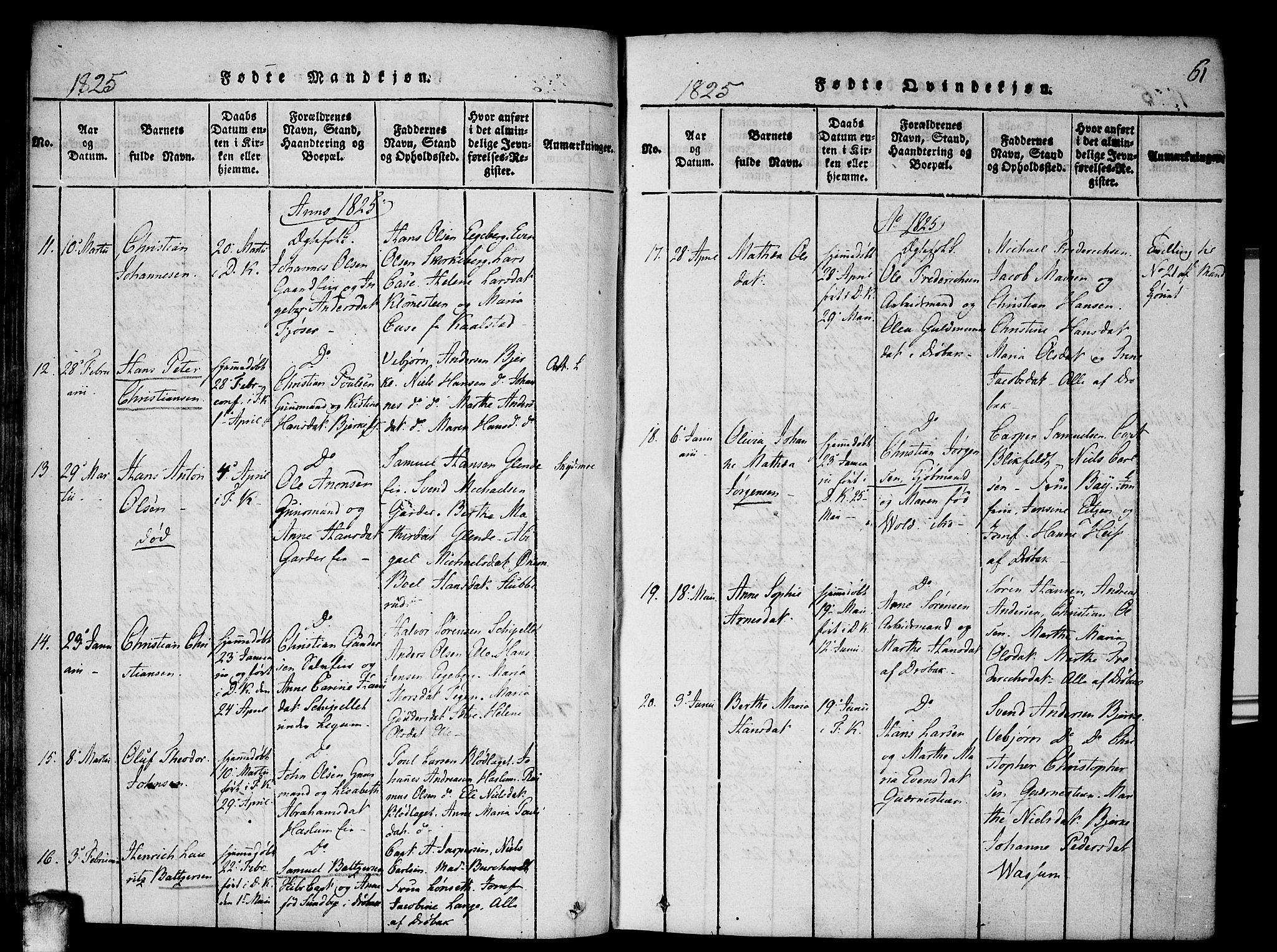 Drøbak prestekontor Kirkebøker, AV/SAO-A-10142a/F/Fa/L0001: Parish register (official) no. I 1, 1816-1842, p. 61