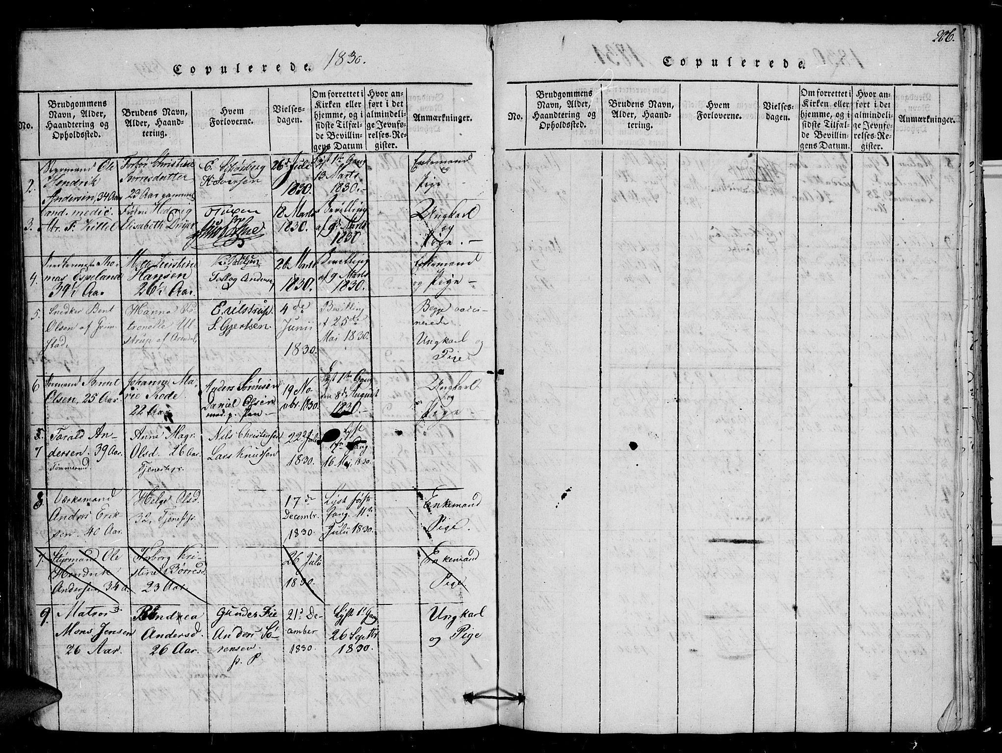 Arendal sokneprestkontor, Trefoldighet, AV/SAK-1111-0040/F/Fb/L0001: Parish register (copy) no. B 1, 1816-1838, p. 206