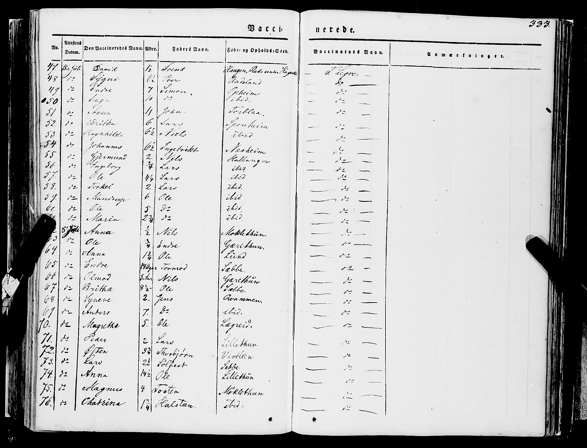 Ulvik sokneprestembete, AV/SAB-A-78801/H/Haa: Parish register (official) no. A 12, 1839-1853, p. 333