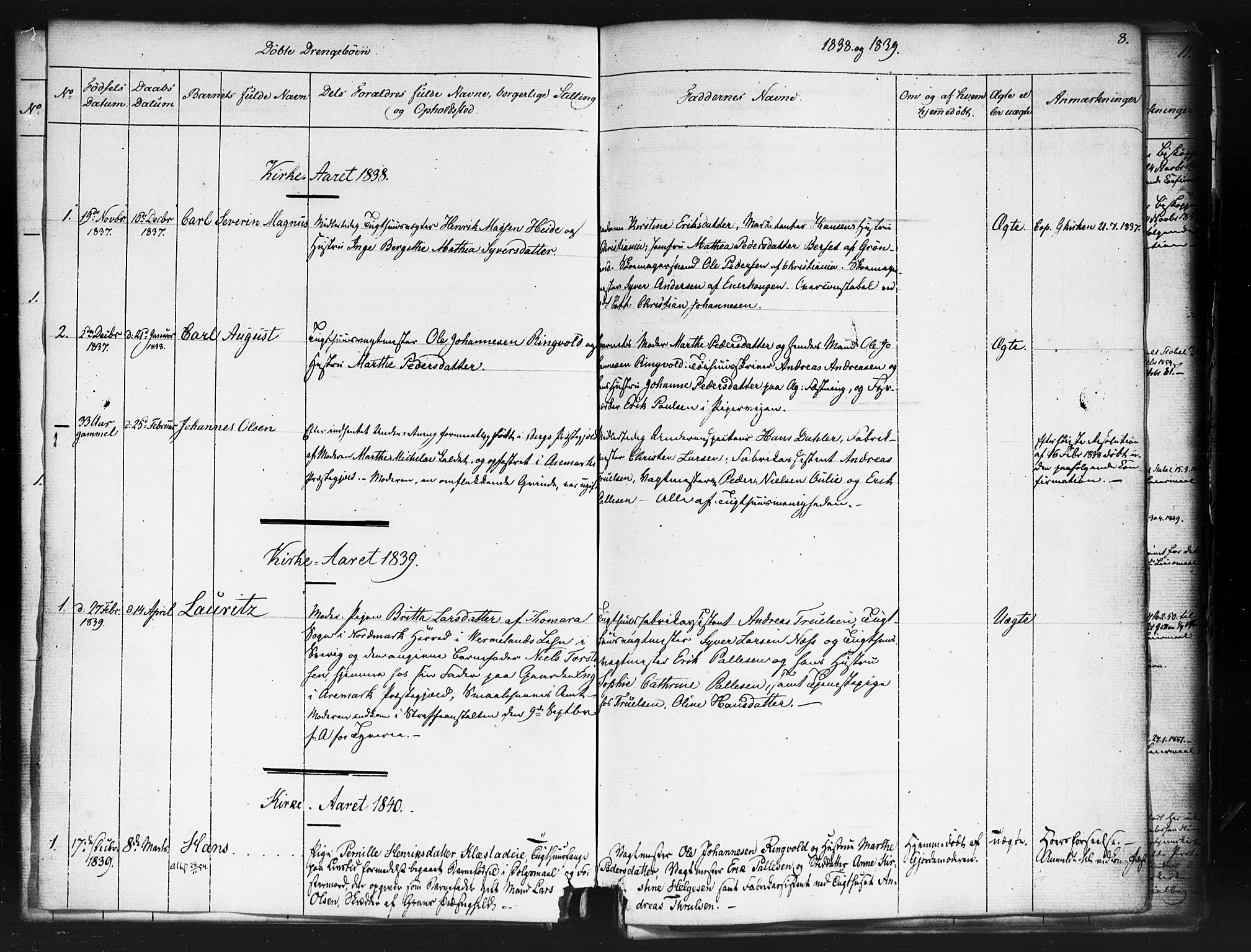 Kristiania tukthusprest Kirkebøker, SAO/A-10881/F/Fa/L0003: Parish register (official) no. 3, 1831-1865, p. 8
