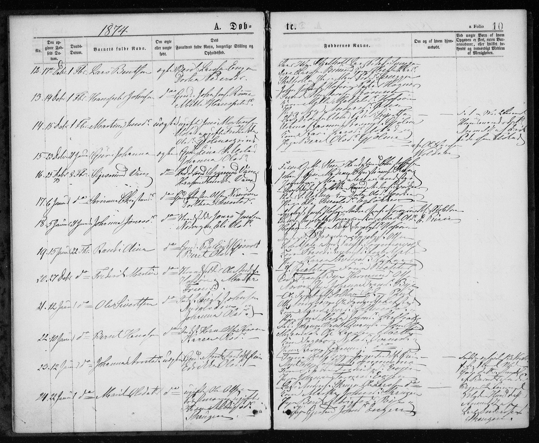 Ministerialprotokoller, klokkerbøker og fødselsregistre - Sør-Trøndelag, SAT/A-1456/668/L0817: Parish register (copy) no. 668C06, 1873-1884, p. 10