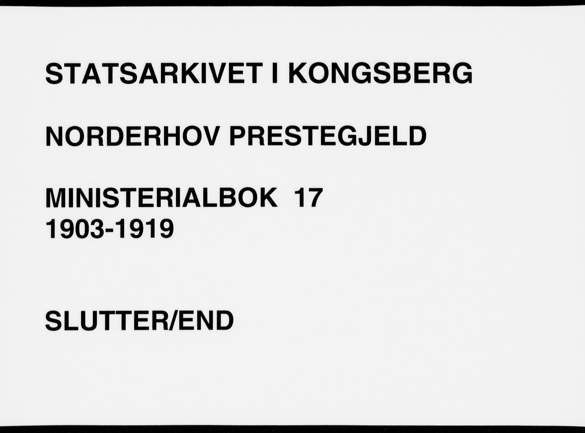 Norderhov kirkebøker, AV/SAKO-A-237/F/Fa/L0017: Parish register (official) no. 17, 1903-1919