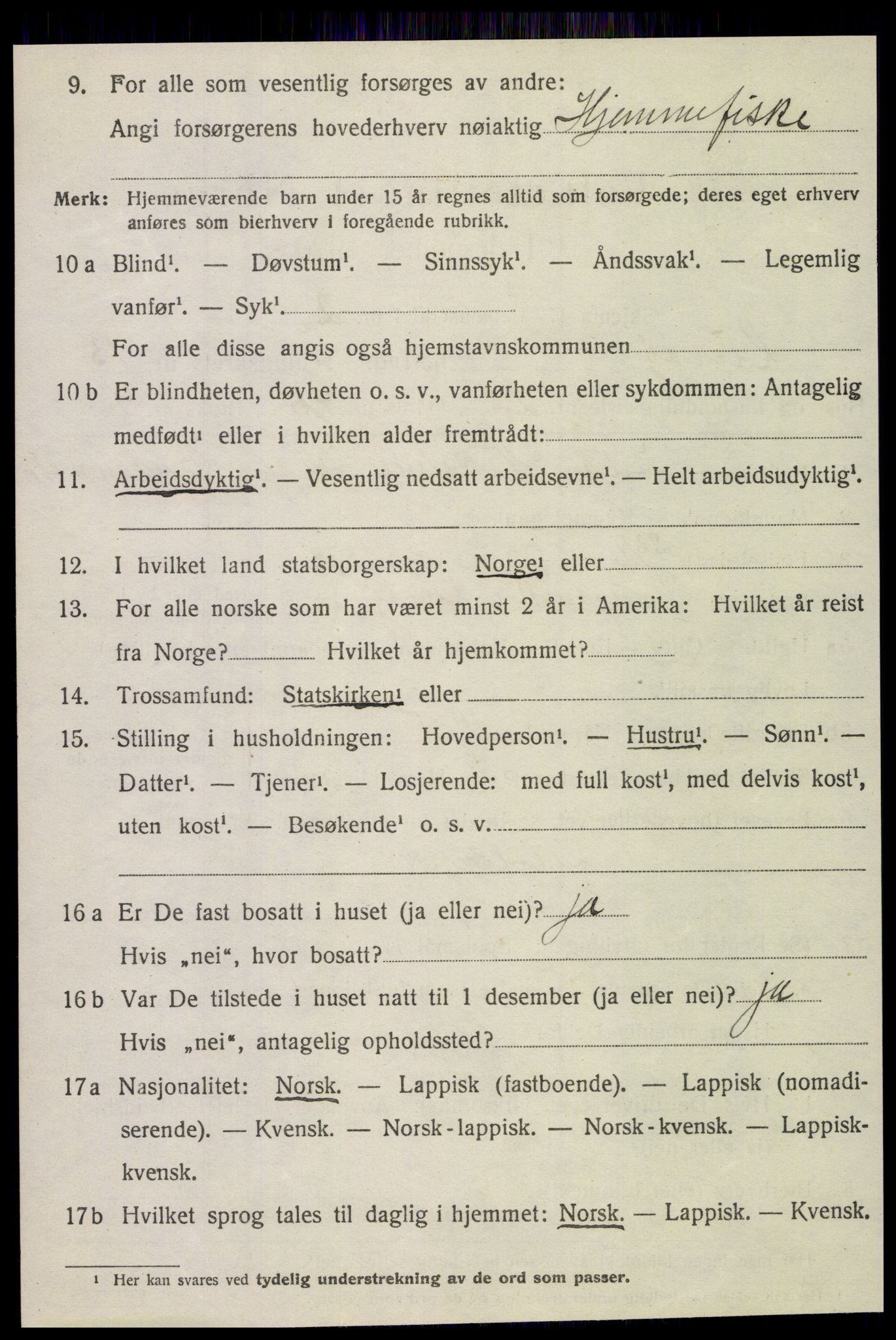 SAT, 1920 census for Lurøy, 1920, p. 5446