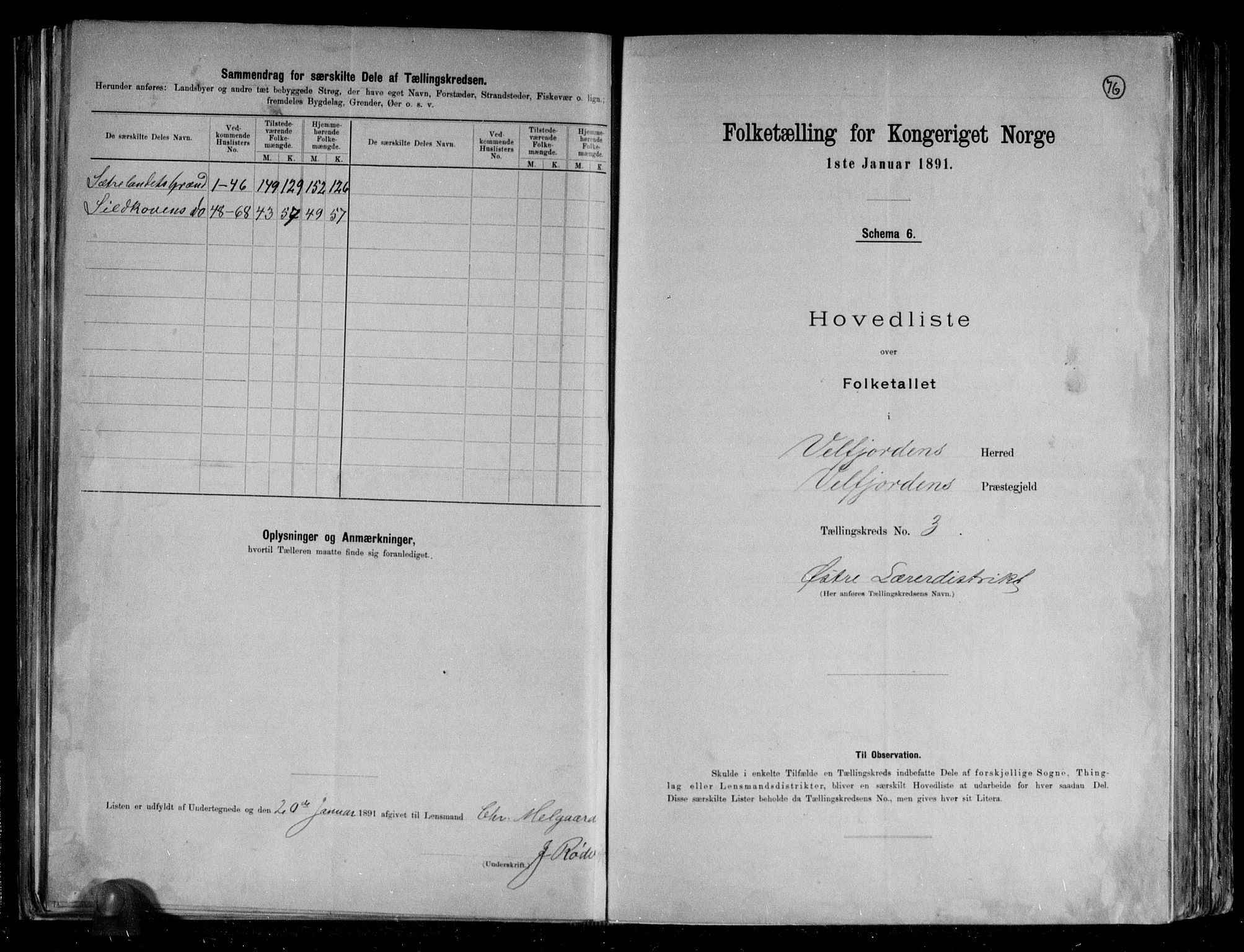 RA, 1891 census for 1813 Velfjord, 1891, p. 10