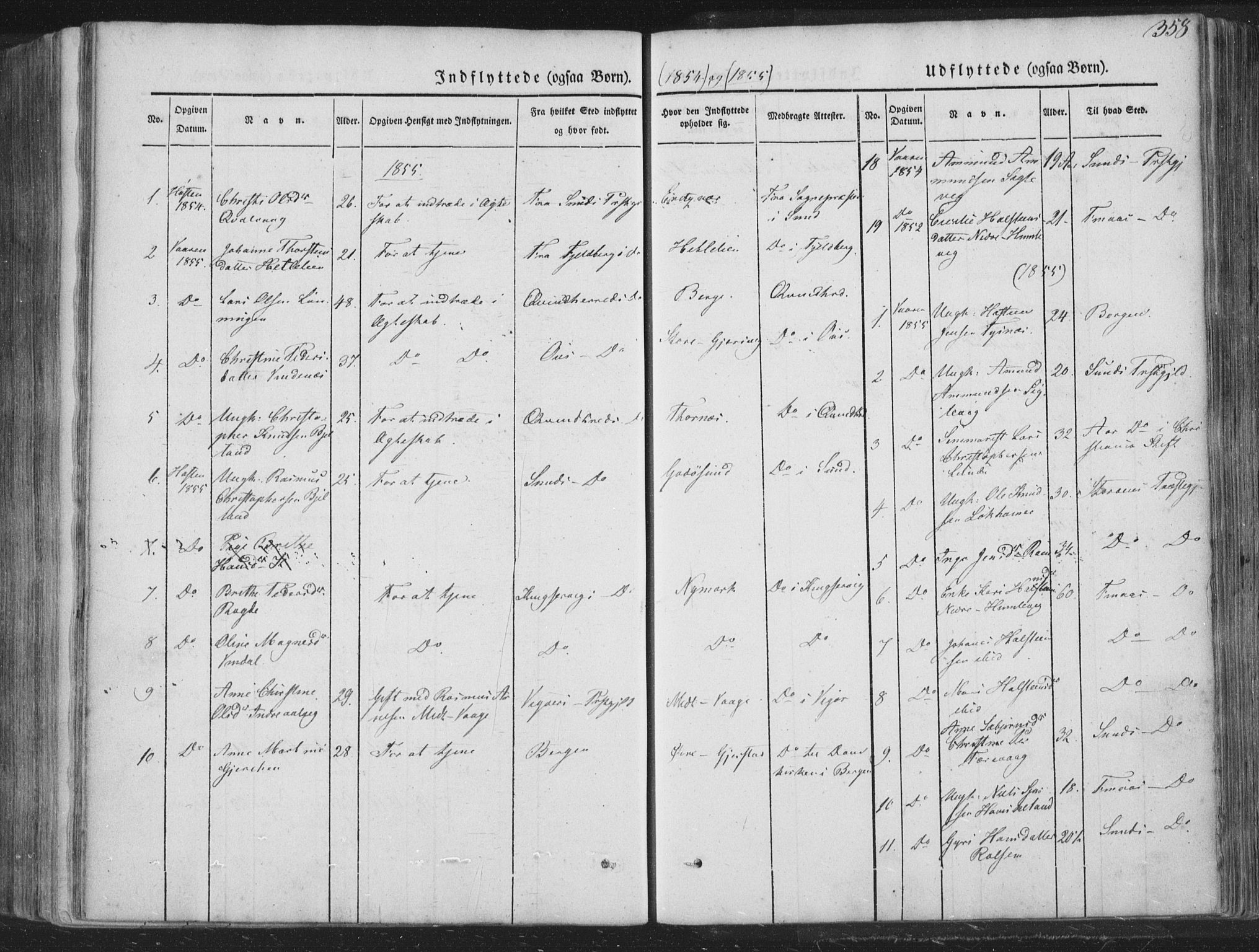 Tysnes sokneprestembete, AV/SAB-A-78601/H/Haa: Parish register (official) no. A 10, 1848-1859, p. 358