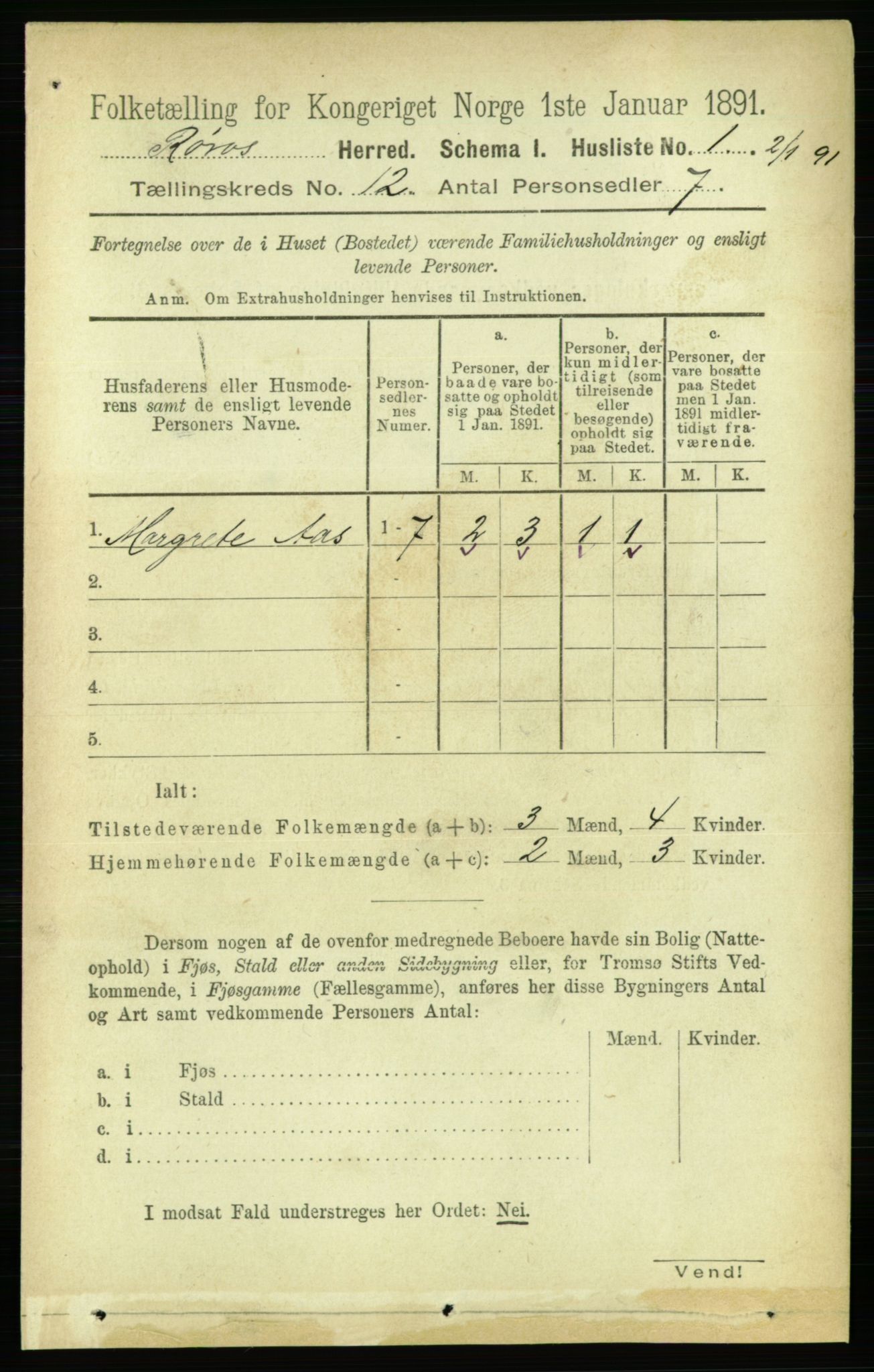 RA, 1891 census for 1640 Røros, 1891, p. 2349