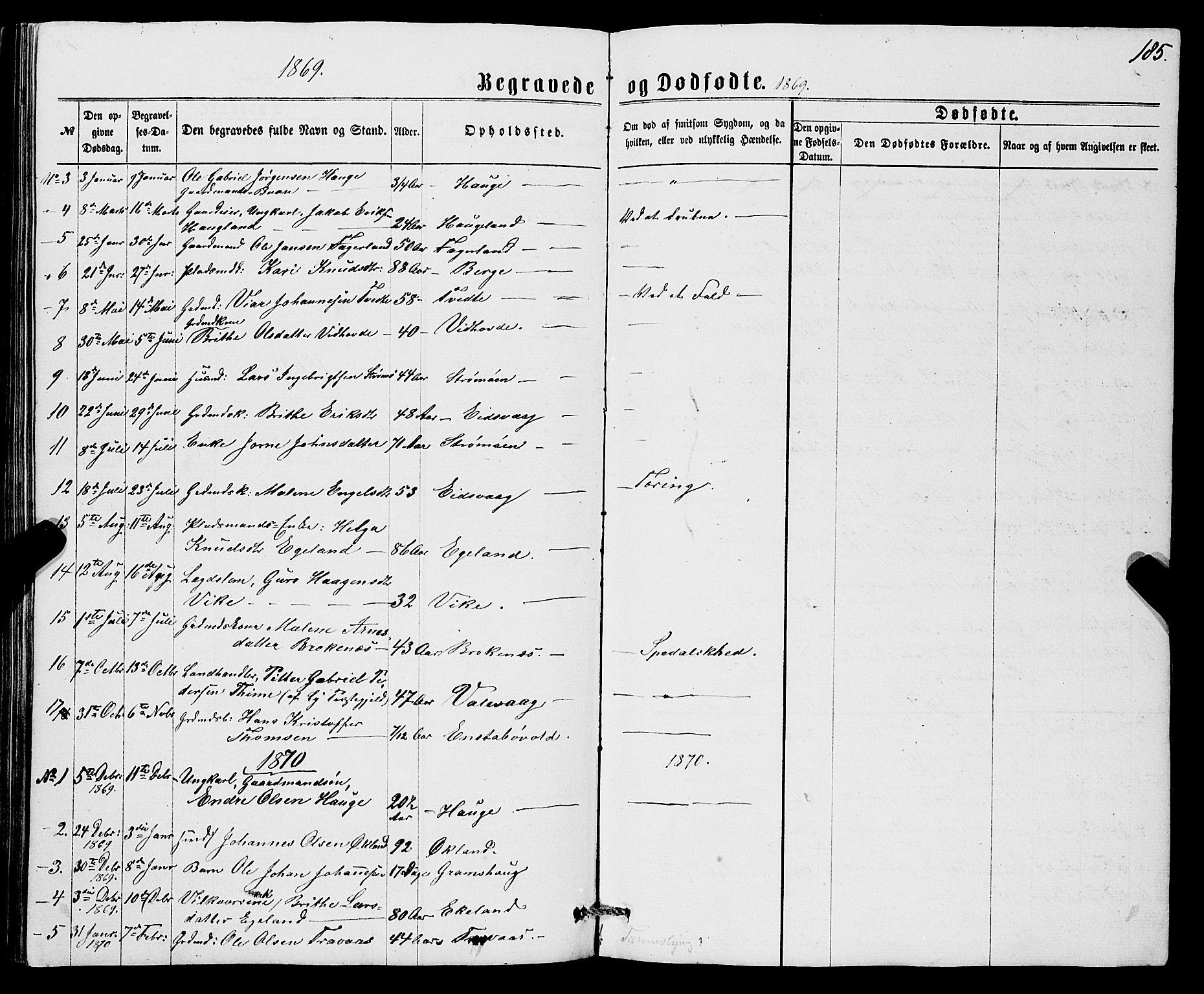 Sveio Sokneprestembete, SAB/A-78501/H/Hab: Parish register (copy) no. B 1, 1864-1886, p. 185