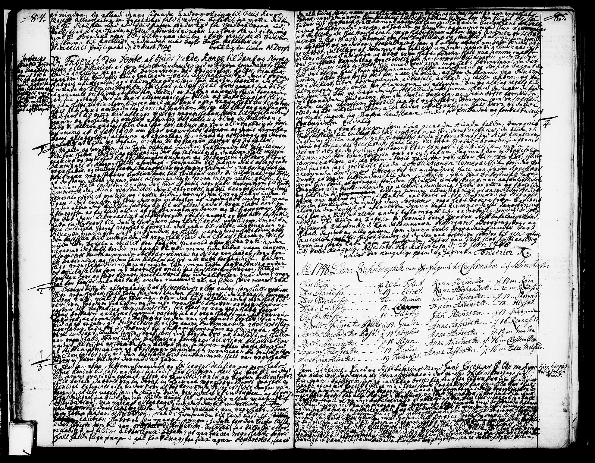 Solum sokneprestkontor, SAKO/A-305/A/Aa/L0002: Other parish register no. 2, 1743-1791, p. 84-85