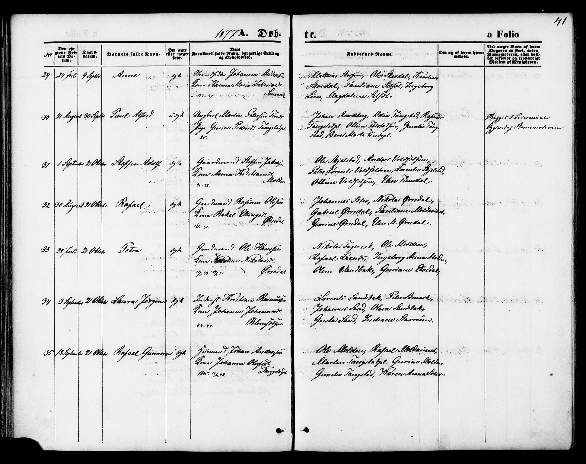 Ministerialprotokoller, klokkerbøker og fødselsregistre - Nord-Trøndelag, SAT/A-1458/744/L0419: Parish register (official) no. 744A03, 1867-1881, p. 41