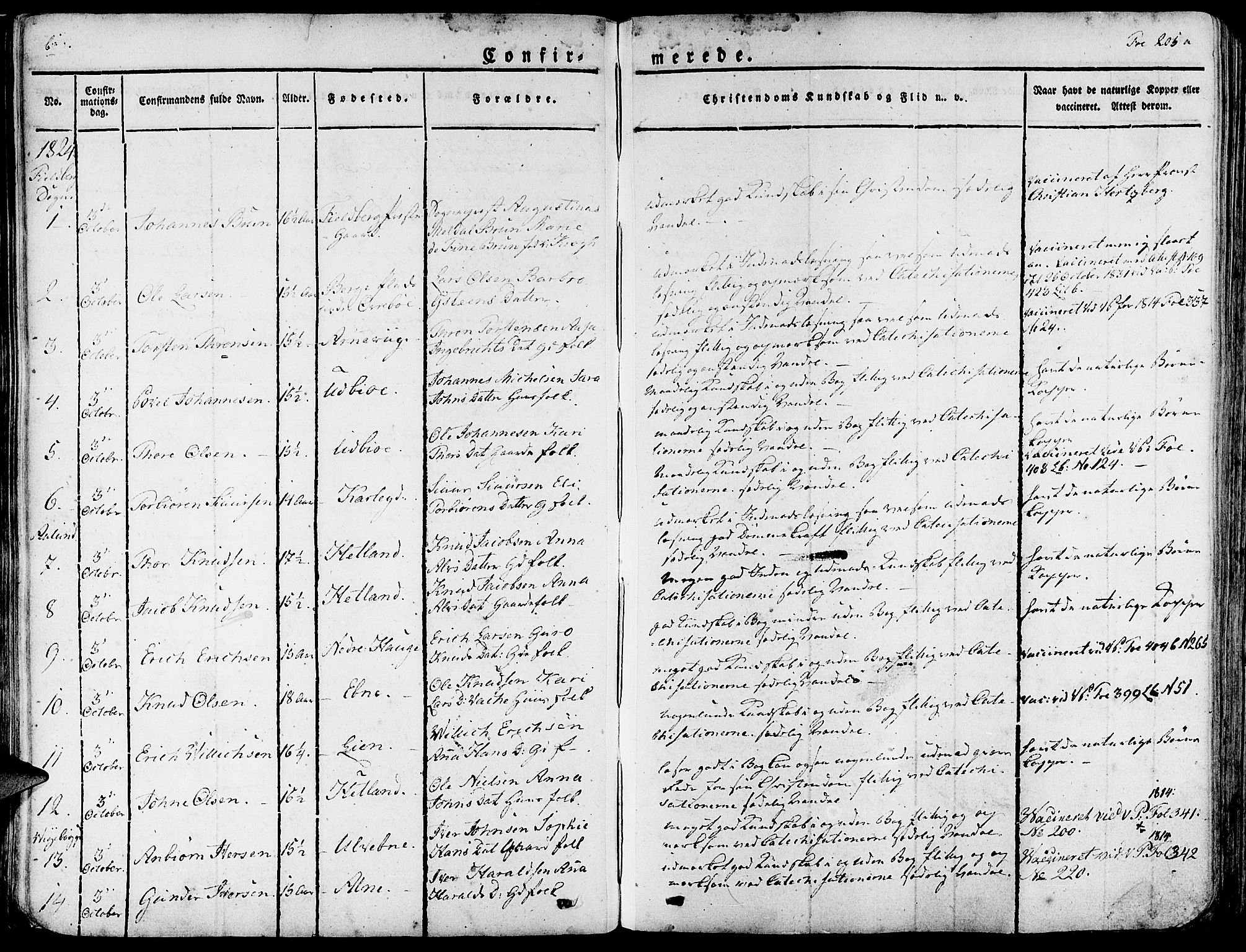 Fjelberg sokneprestembete, SAB/A-75201/H/Haa: Parish register (official) no. A 5, 1822-1834, p. 205