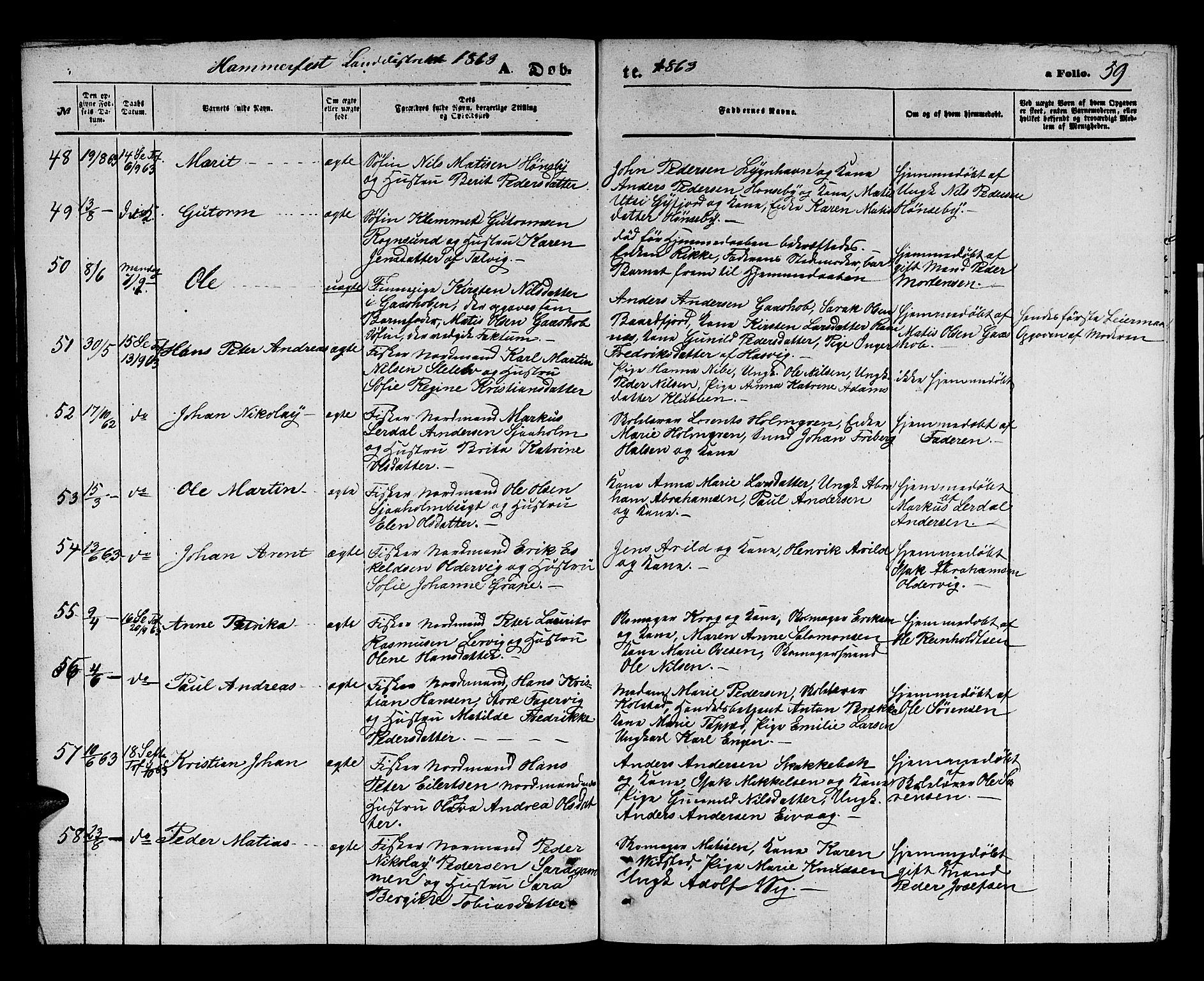 Hammerfest sokneprestkontor, AV/SATØ-S-1347/H/Hb/L0003.klokk: Parish register (copy) no. 3 /2, 1863-1868, p. 59