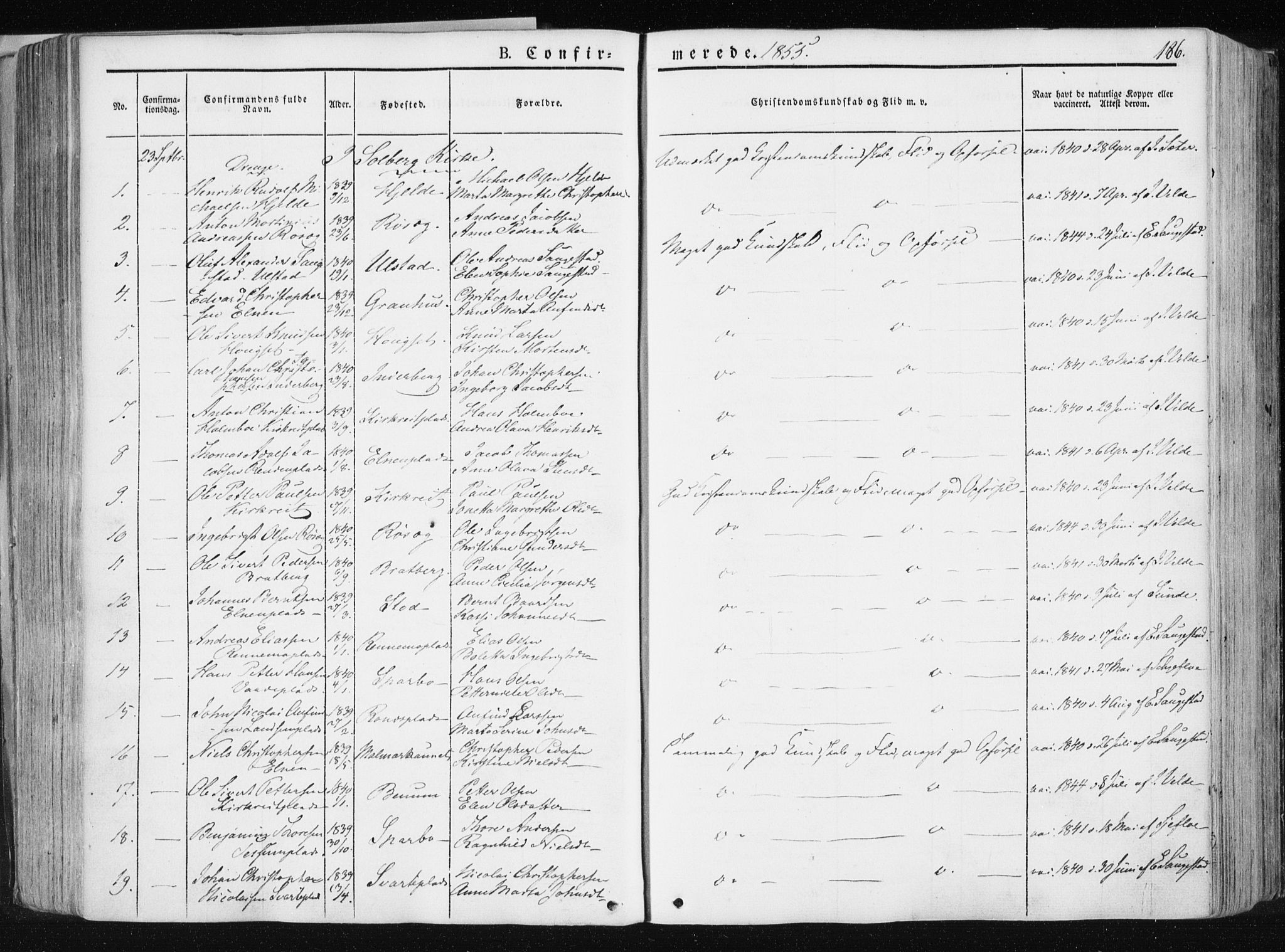 Ministerialprotokoller, klokkerbøker og fødselsregistre - Nord-Trøndelag, SAT/A-1458/741/L0393: Parish register (official) no. 741A07, 1849-1863, p. 186