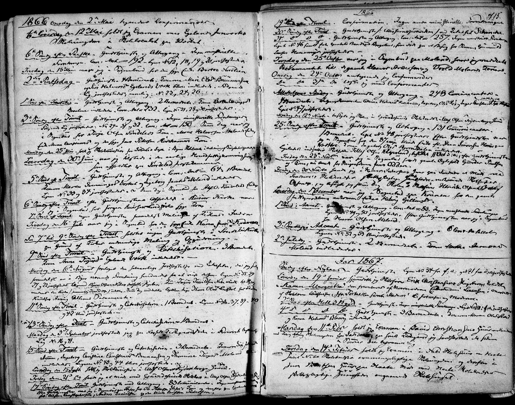 Søndeled sokneprestkontor, AV/SAK-1111-0038/F/Fa/L0003: Parish register (official) no. A 3, 1861-1879, p. 715