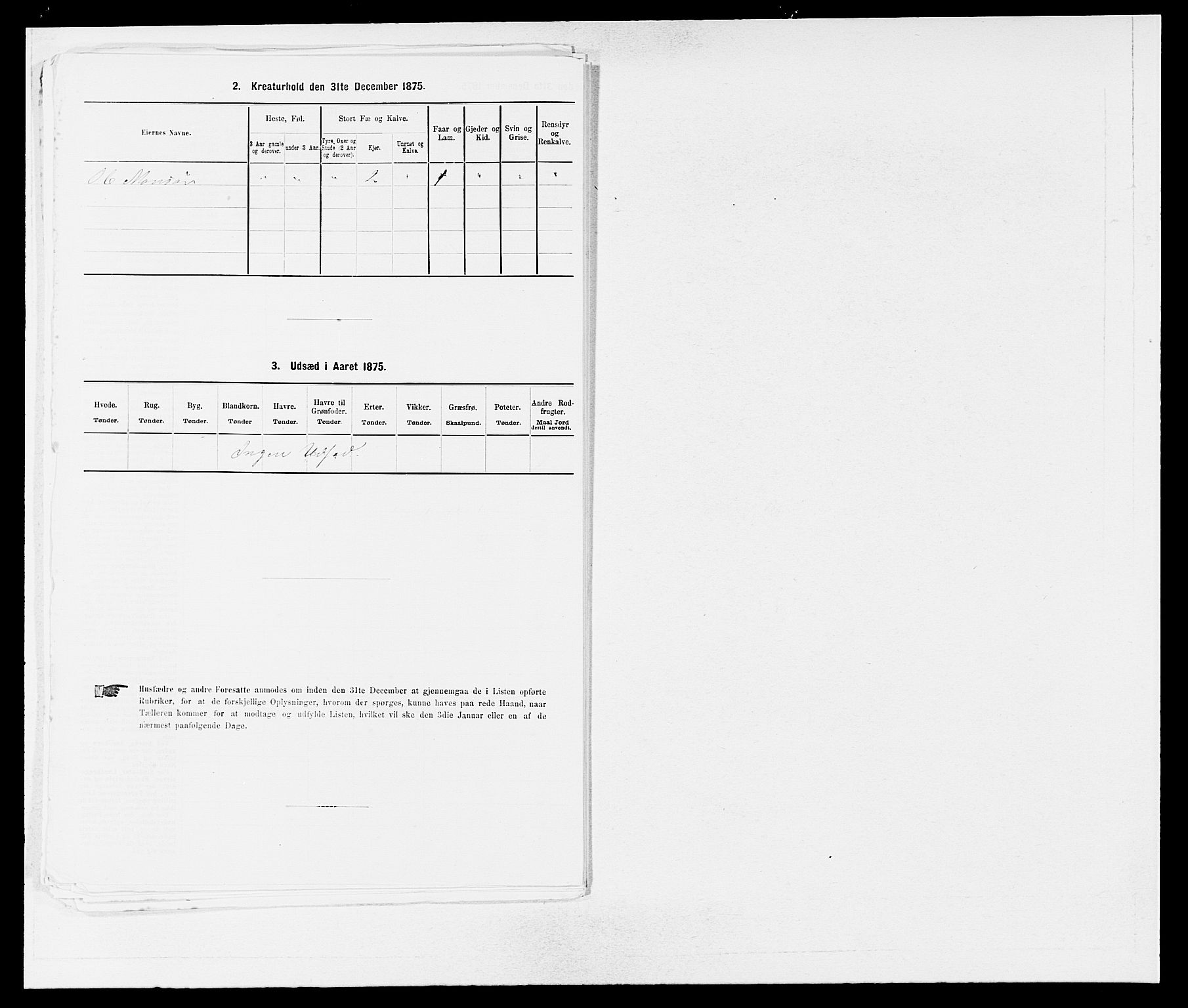 SAB, 1875 census for 1246P Fjell, 1875, p. 287